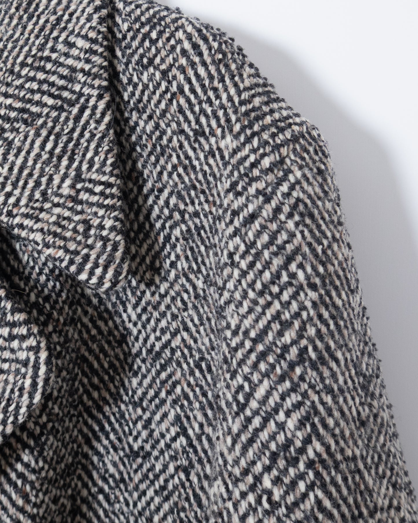 "JIGSAW" double-breasted herringbone tweed overcoat