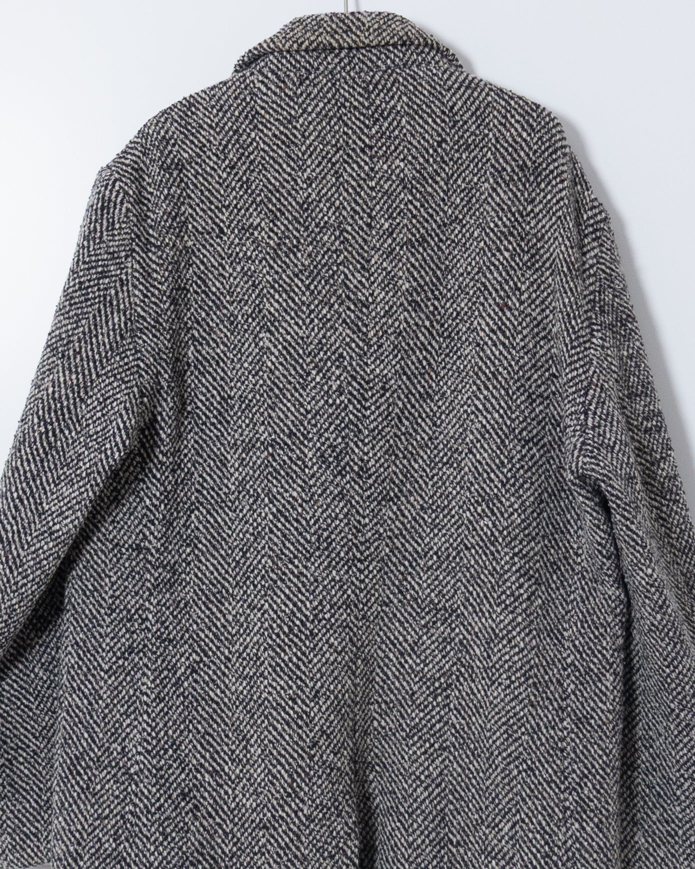 "JIGSAW" double-breasted herringbone tweed overcoat