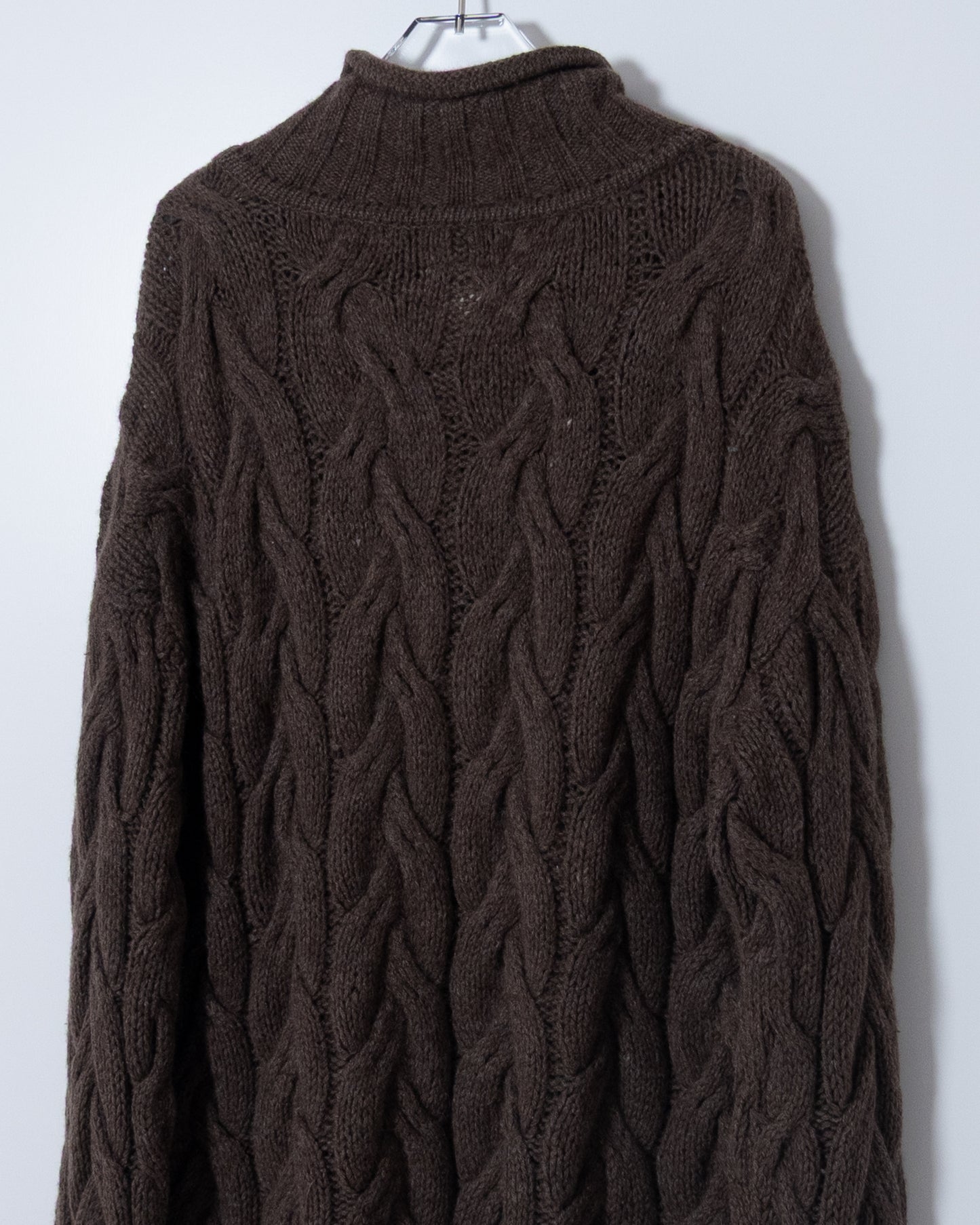 "ARMANI EXCHANGE" wool aran knitted turtleneck sweater