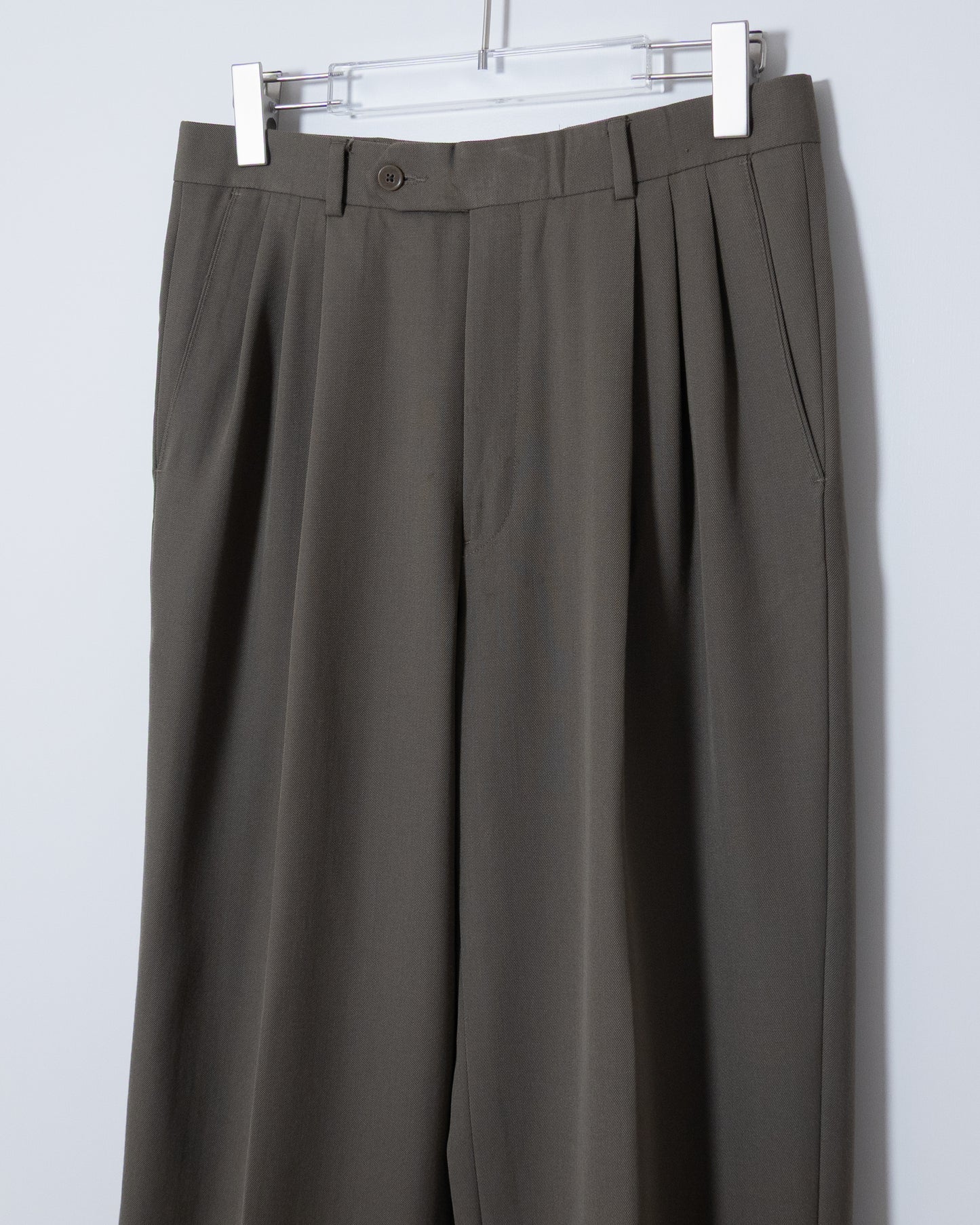 "MONSIEUR GIVENCHY" wool tuck slacks