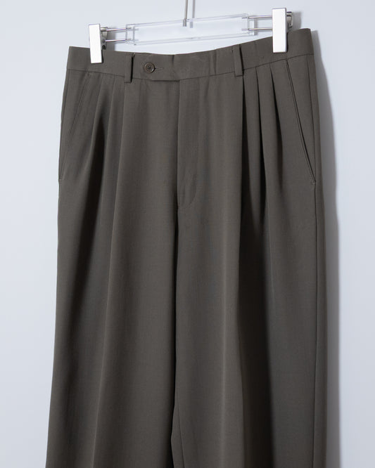 "MONSIEUR GIVENCHY" wool tuck slacks