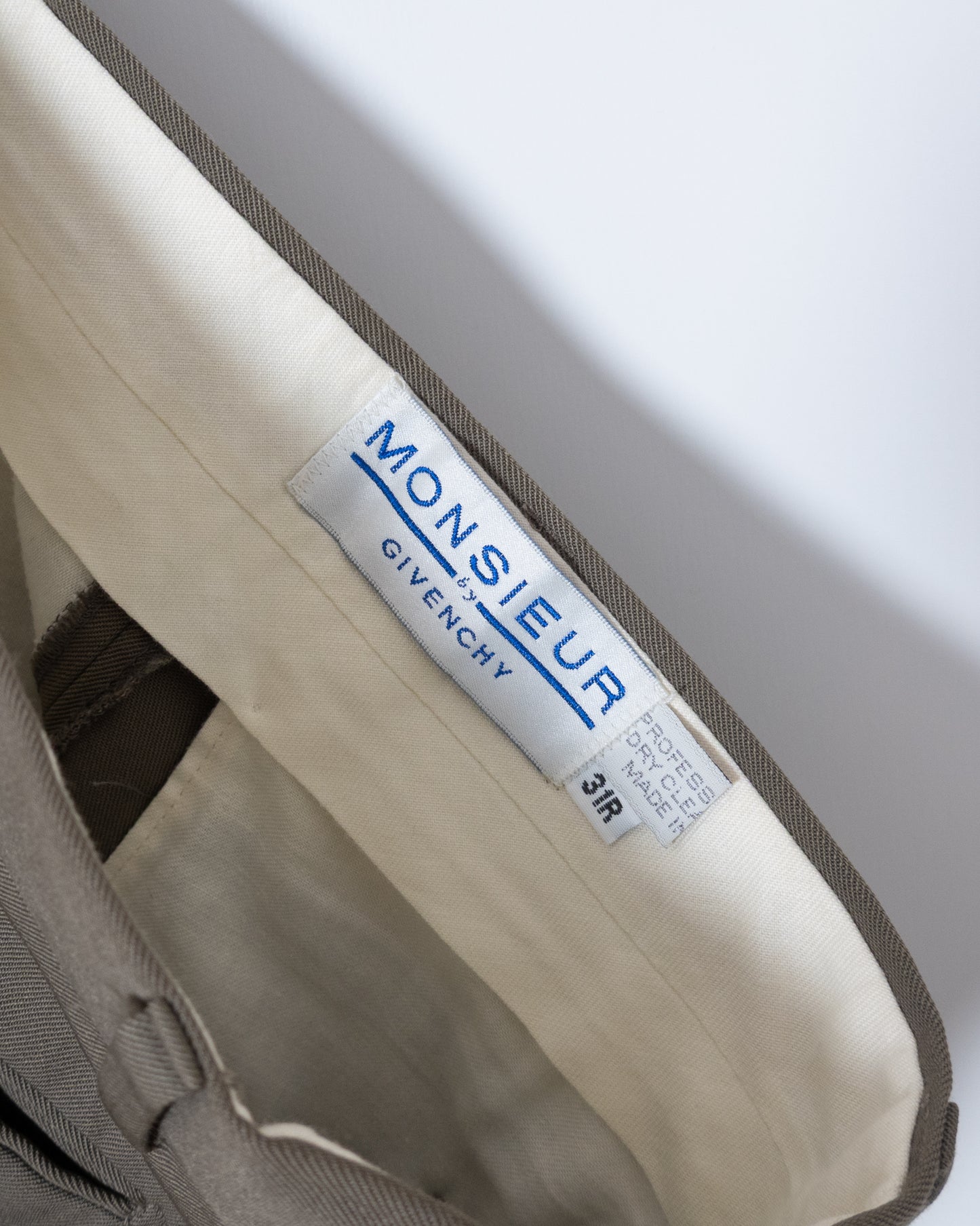 "MONSIEUR GIVENCHY" wool tuck slacks