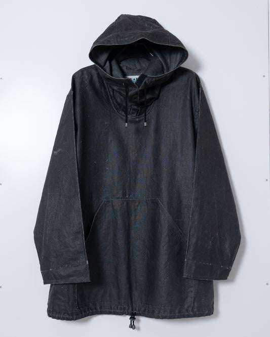 "FLAX" coating linen anorak parka