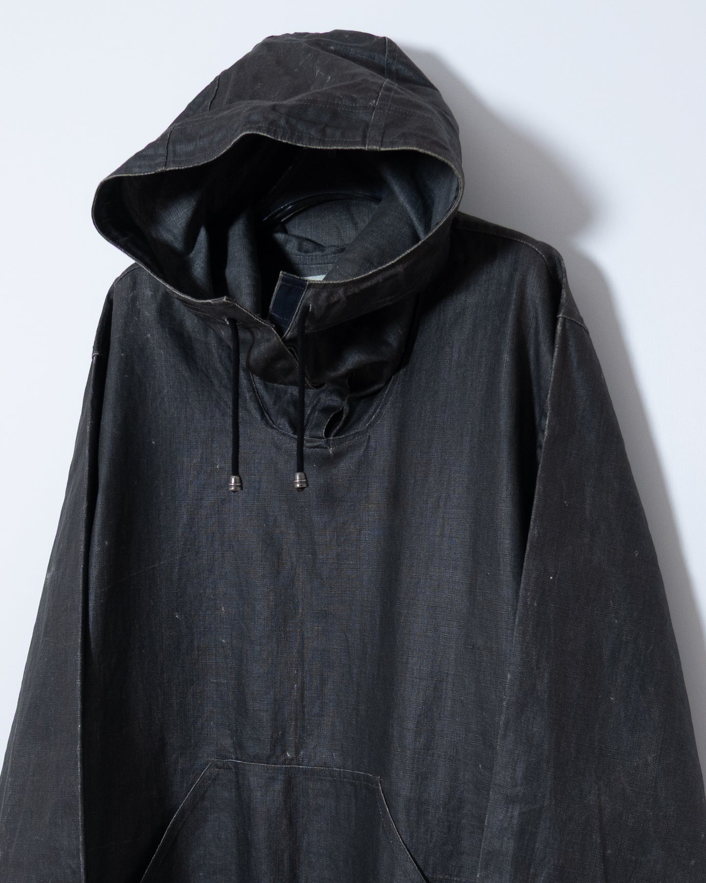 "FLAX" coating linen anorak parka