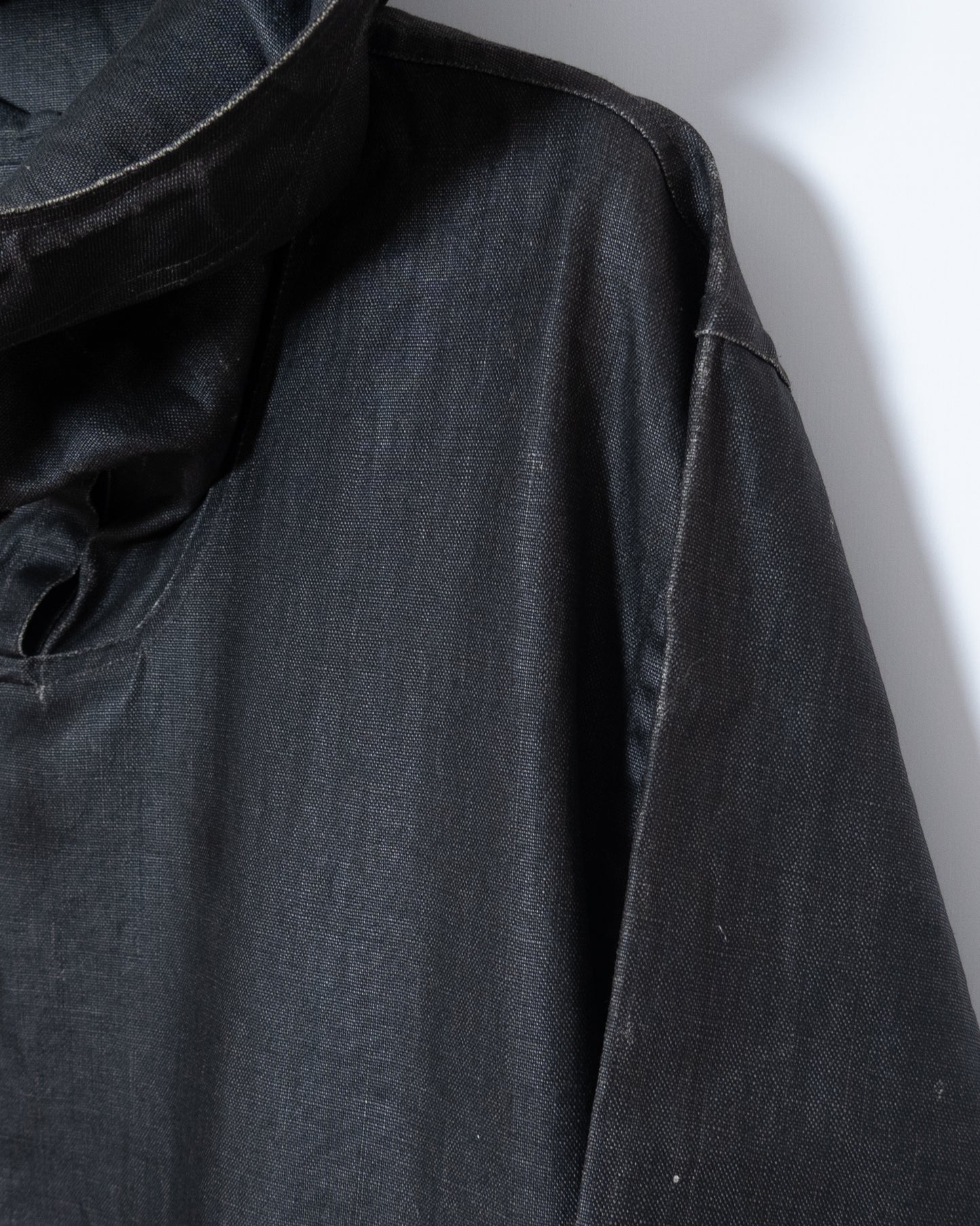 "FLAX" coating linen anorak parka