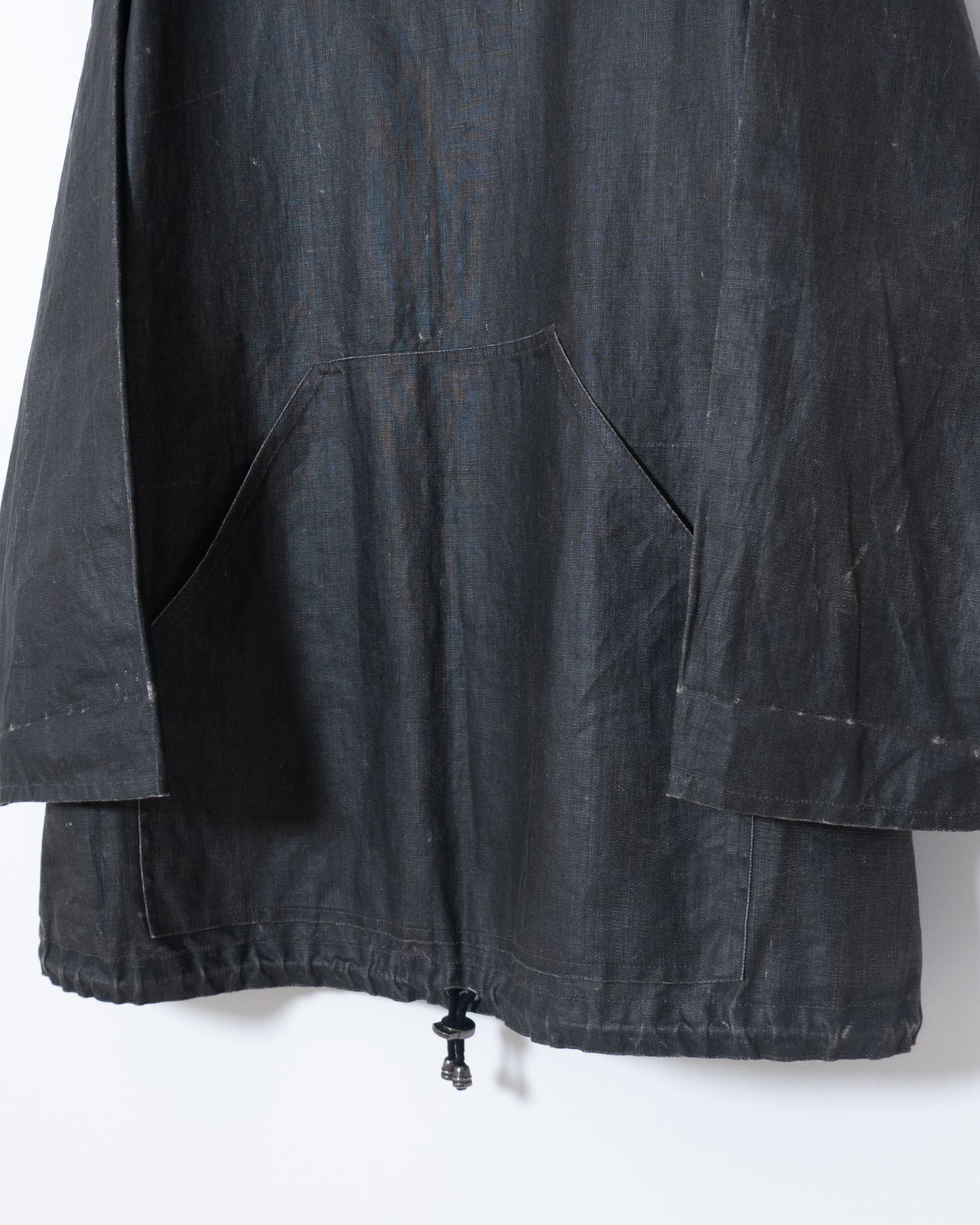 "FLAX" coating linen anorak parka