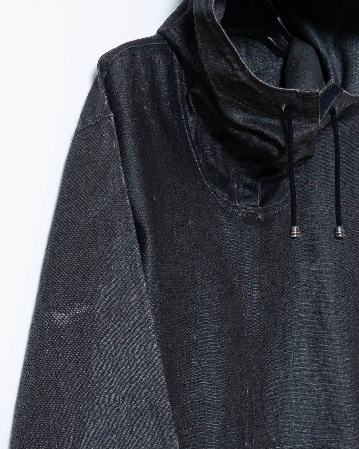 "FLAX" coating linen anorak parka