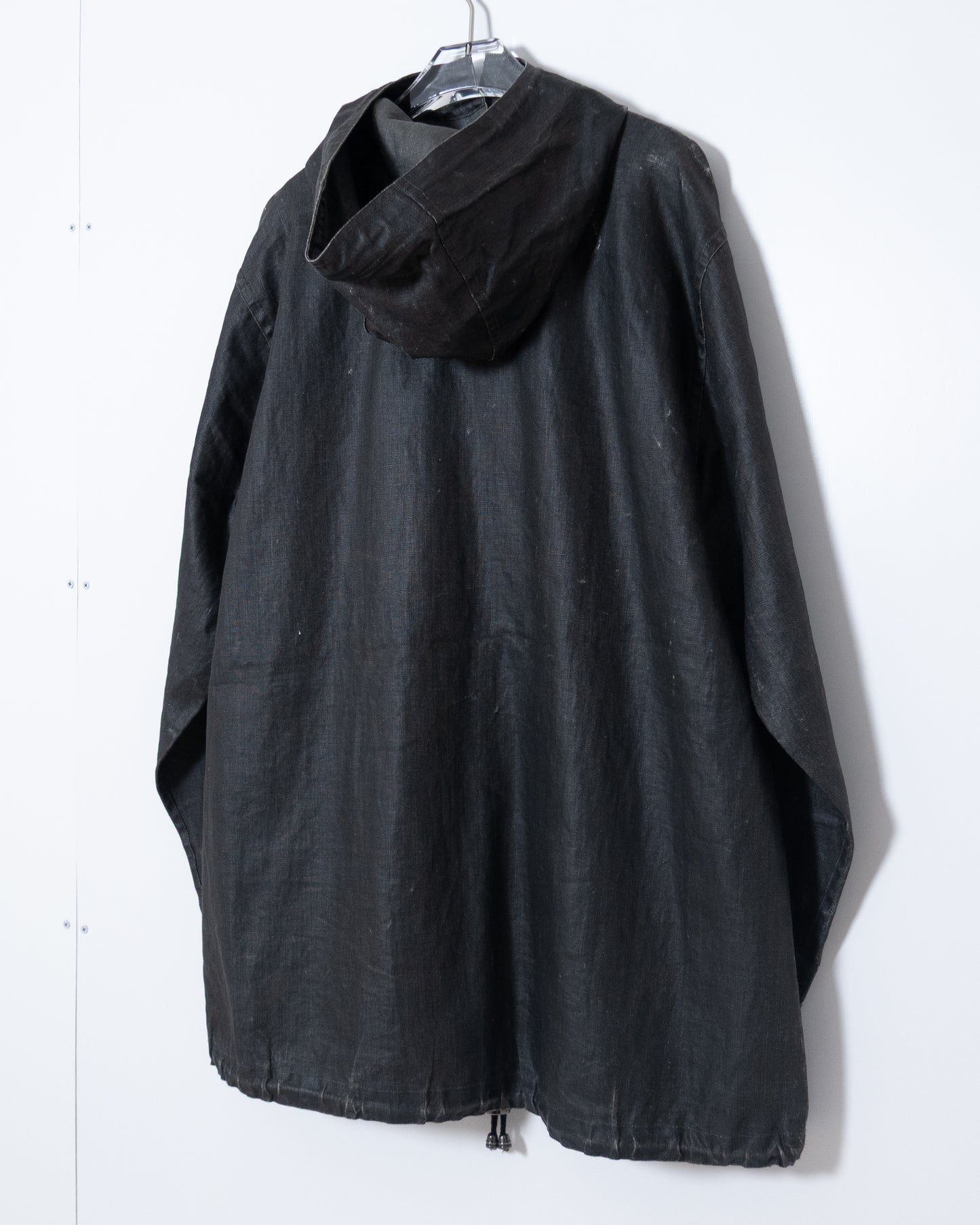 "FLAX" coating linen anorak parka