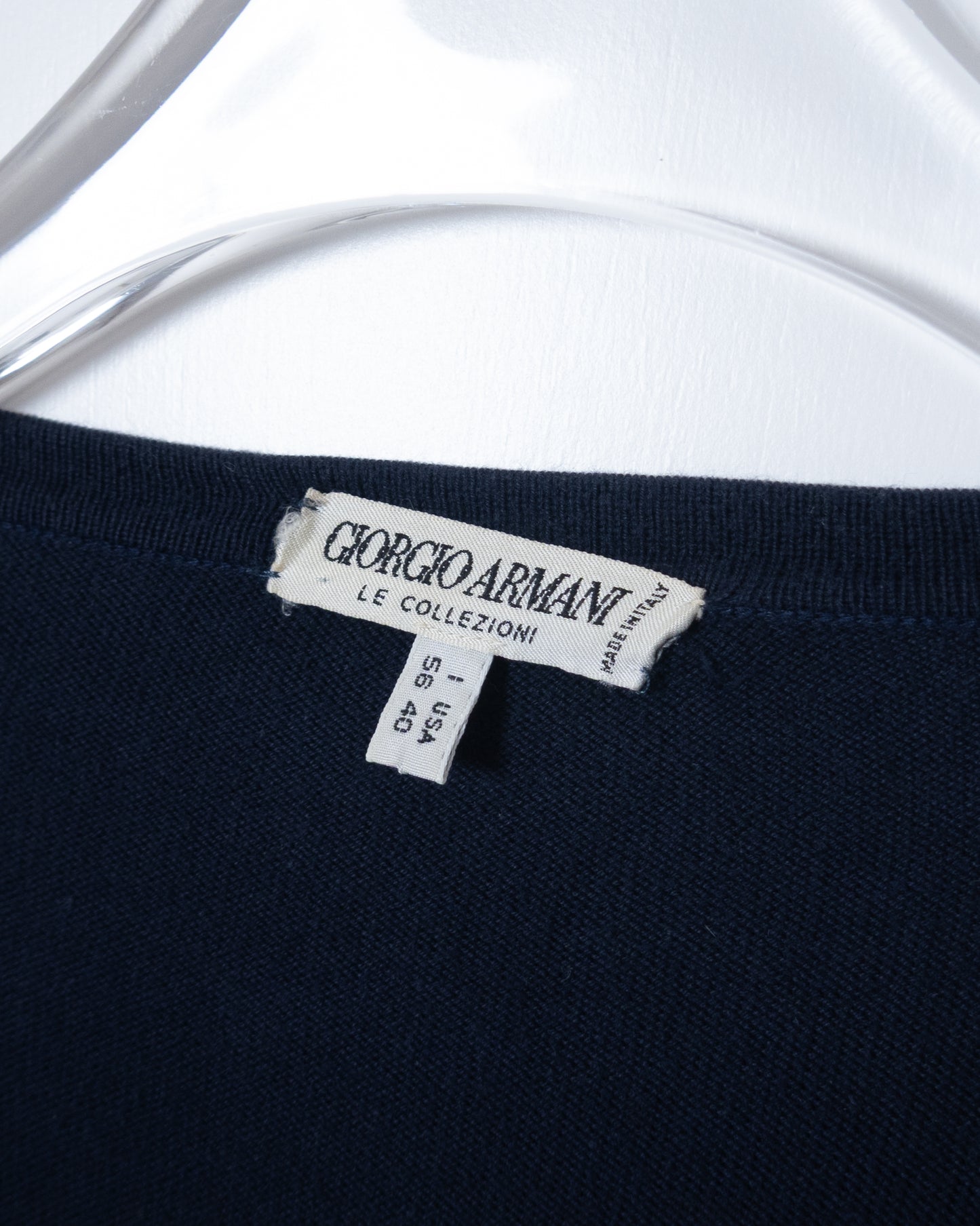 "GIORGIO ARMANI" switching v-neck cotton knit sweater