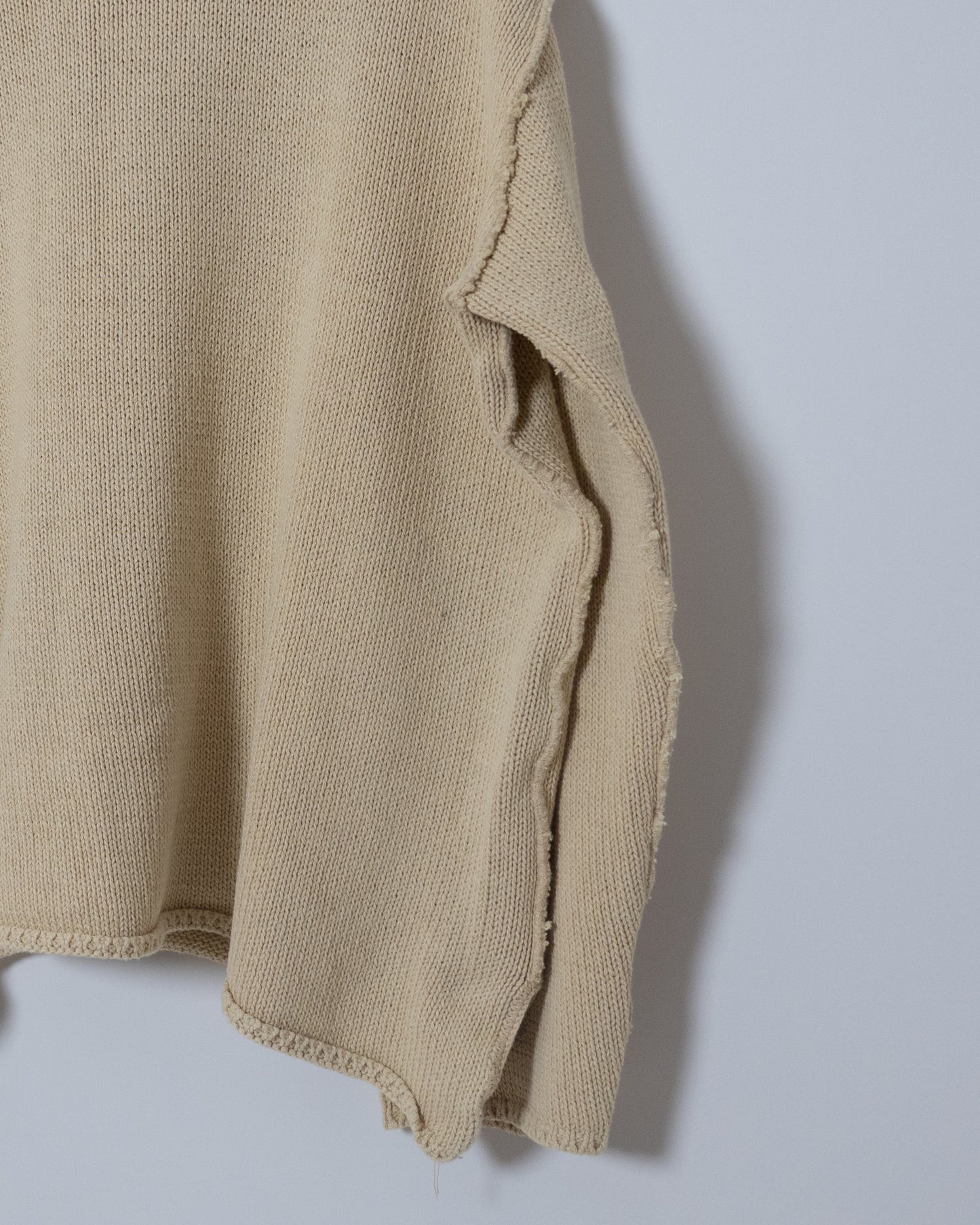 "DKNY" inside-out v-neck cotton knit sweater
