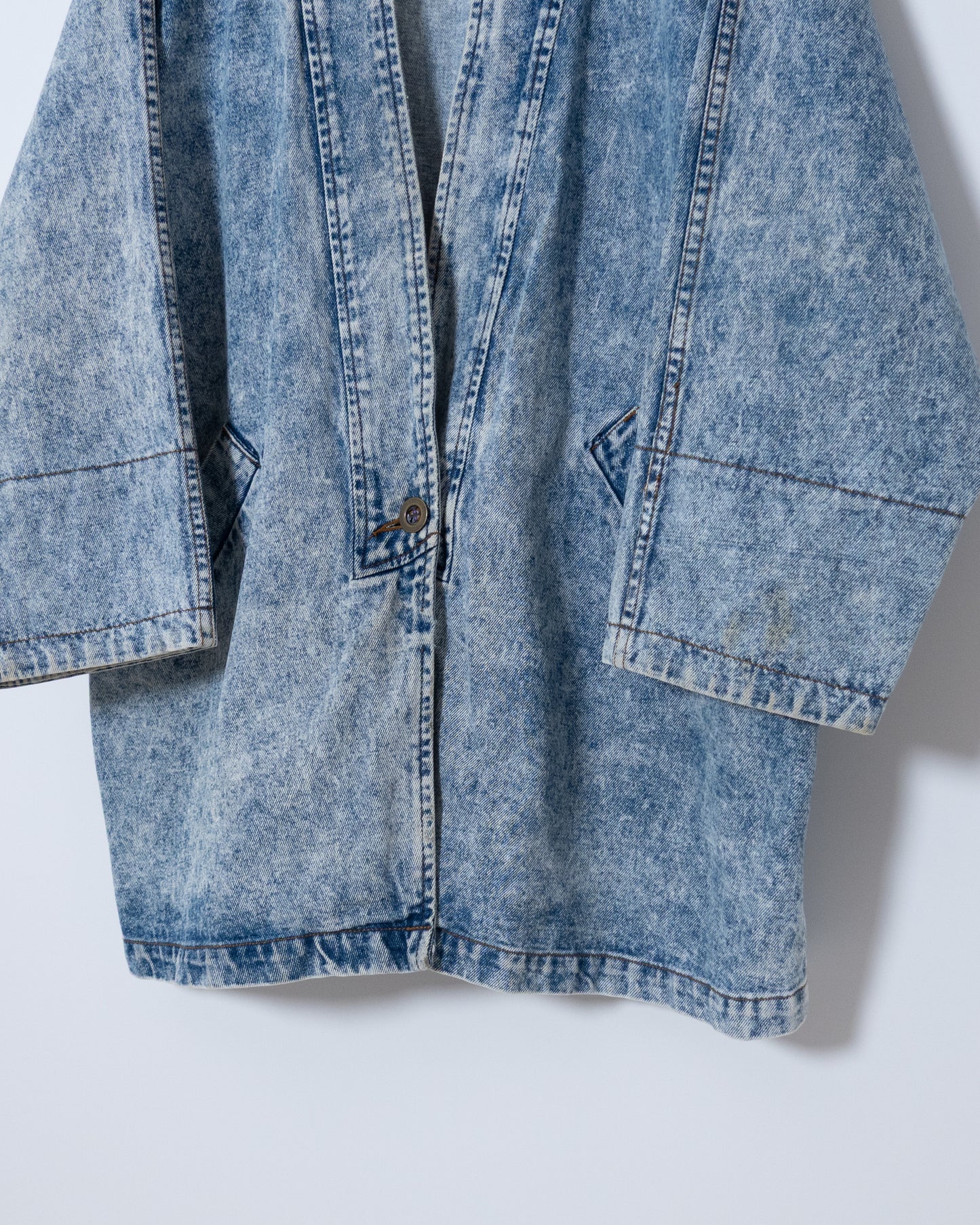 chemical wash denim haori jacket