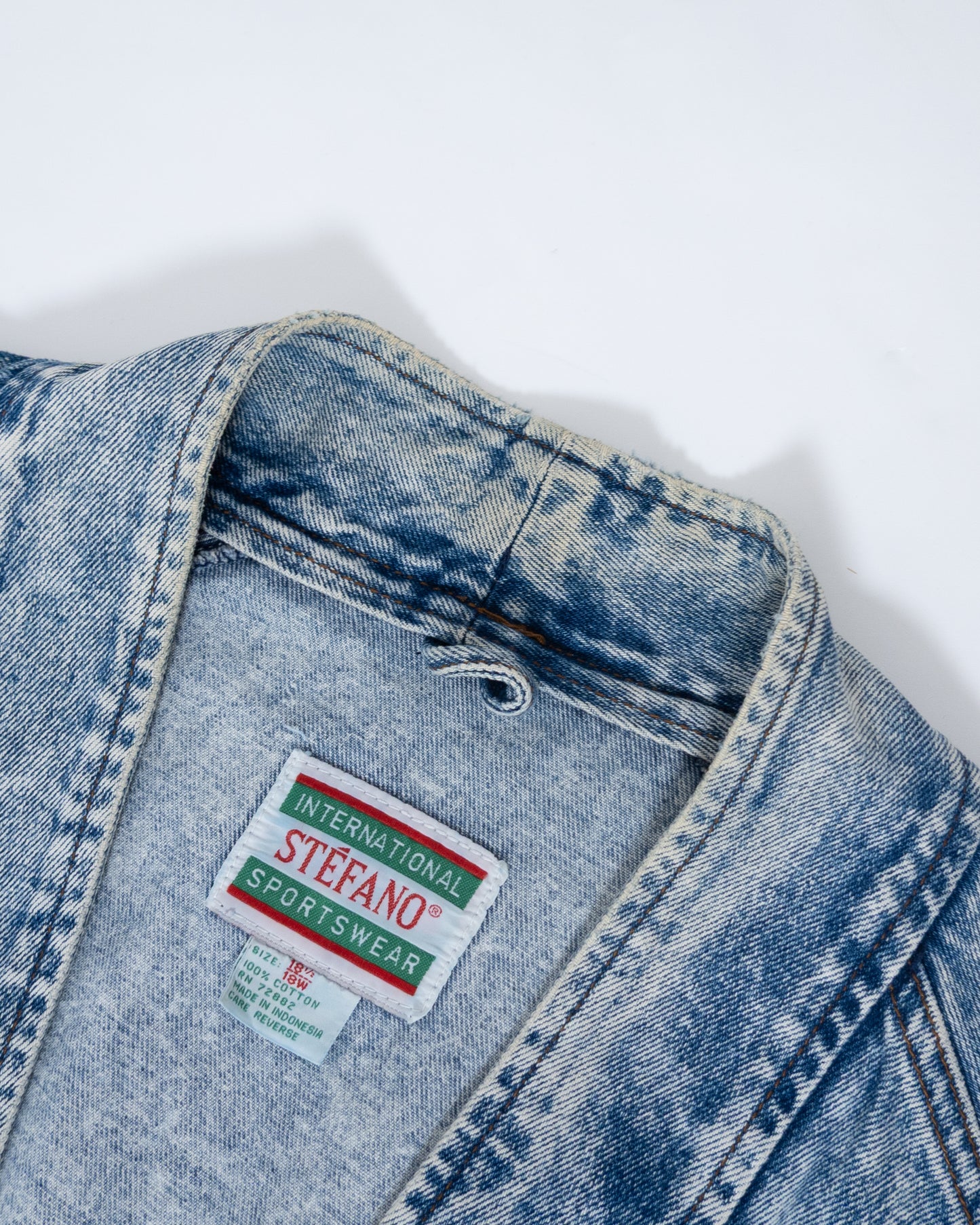 chemical wash denim haori jacket