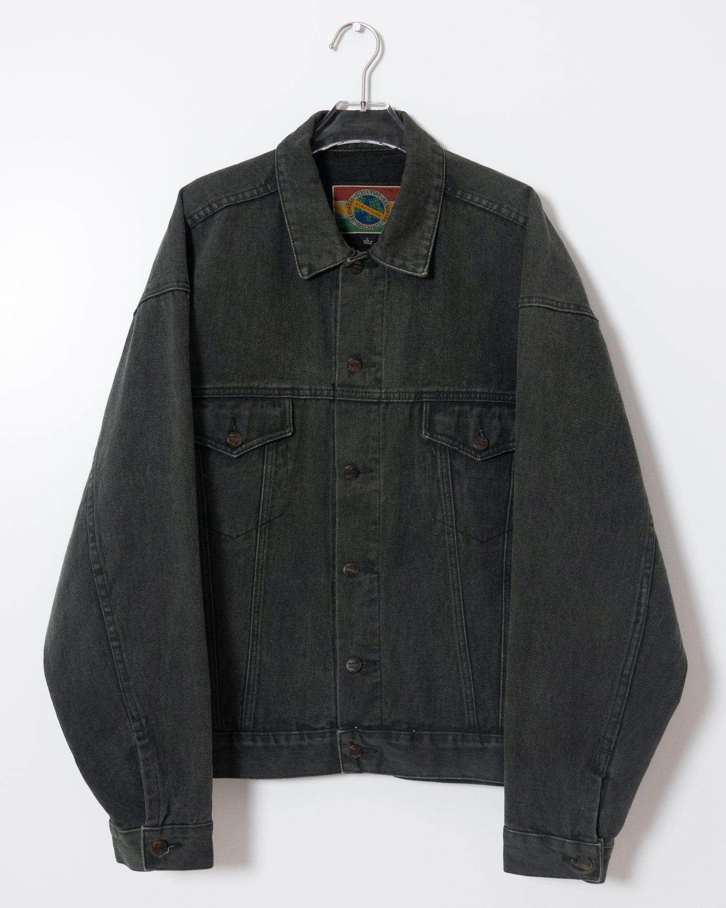 Deep green denim jacket