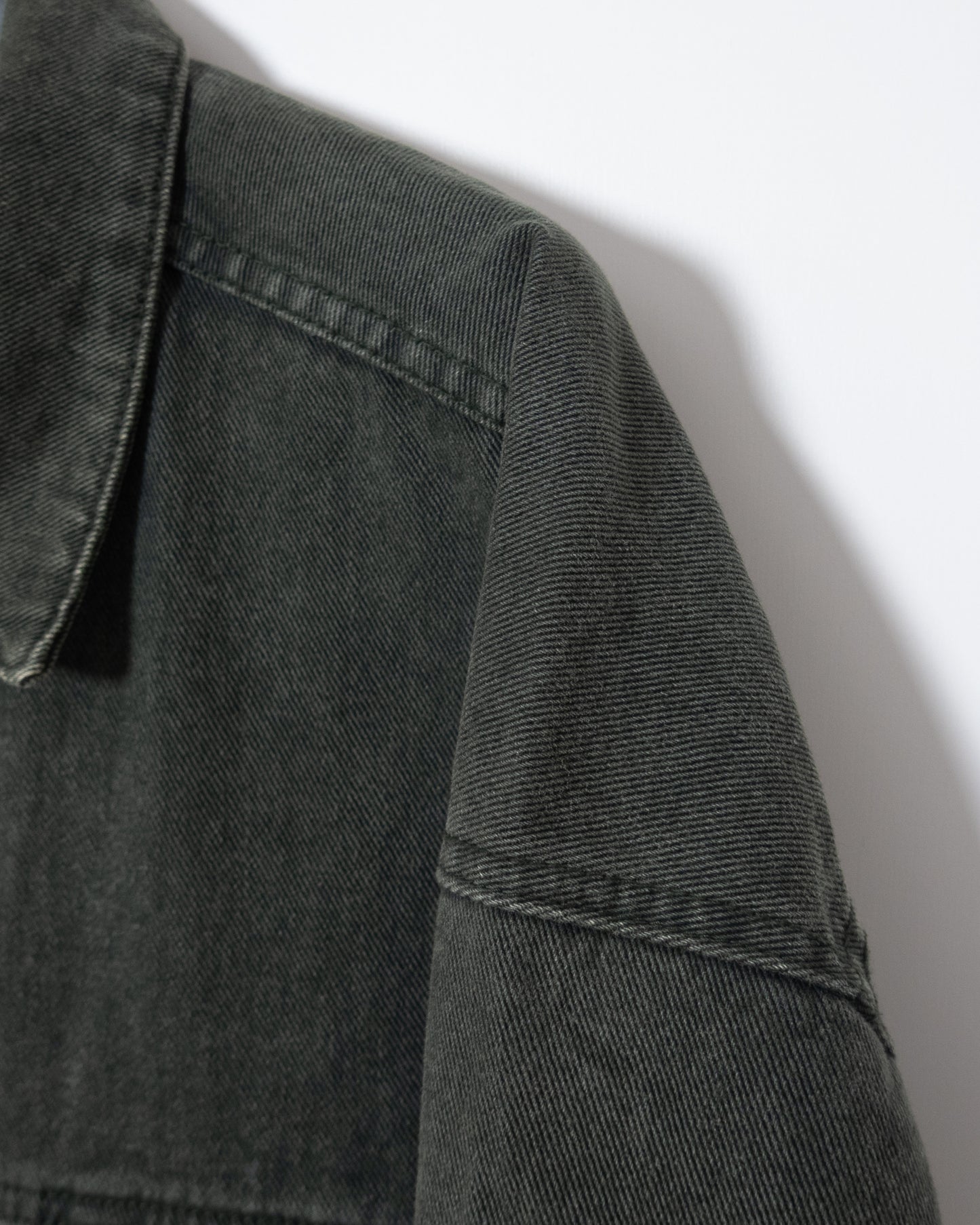 Deep green denim jacket