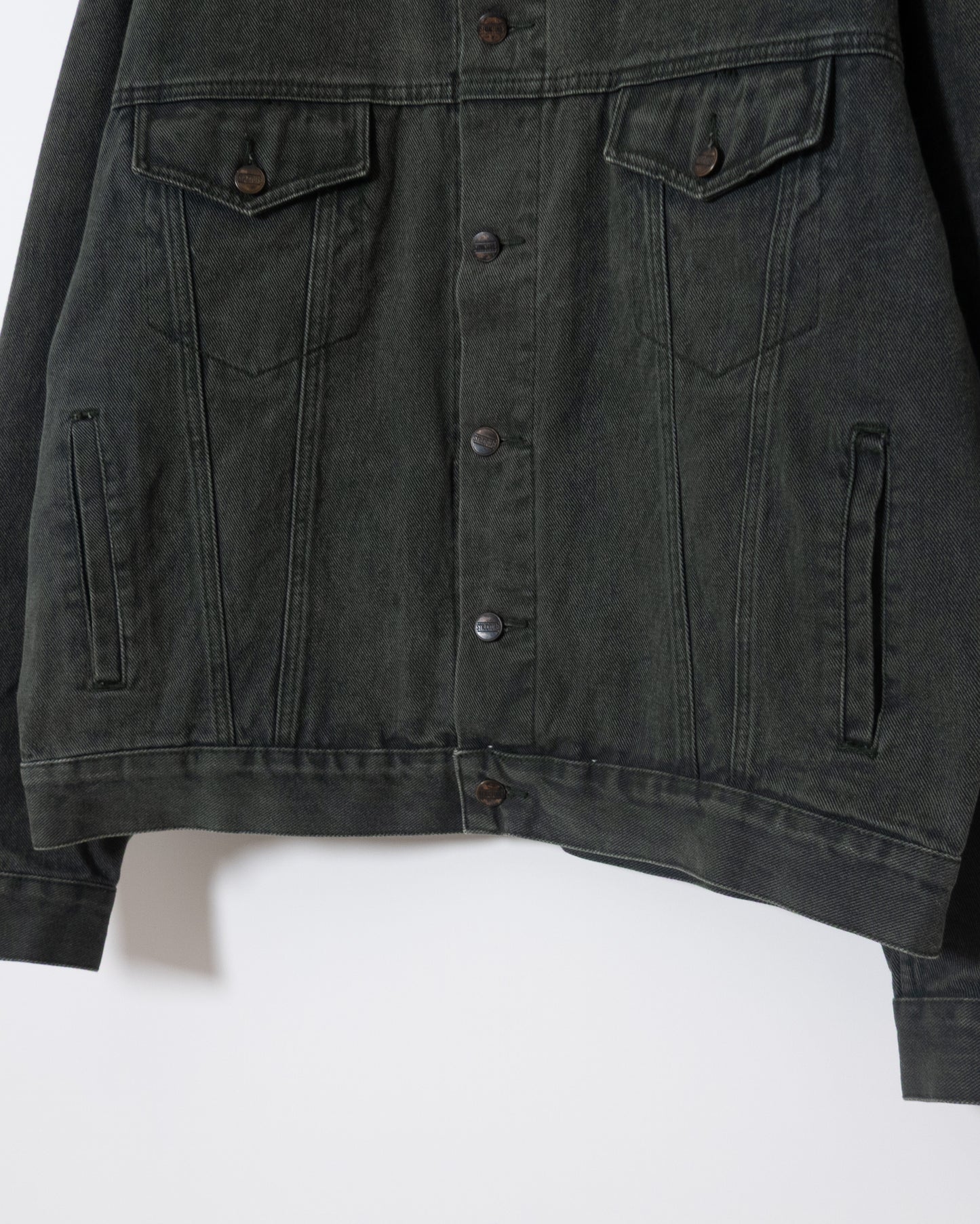 Deep green denim jacket