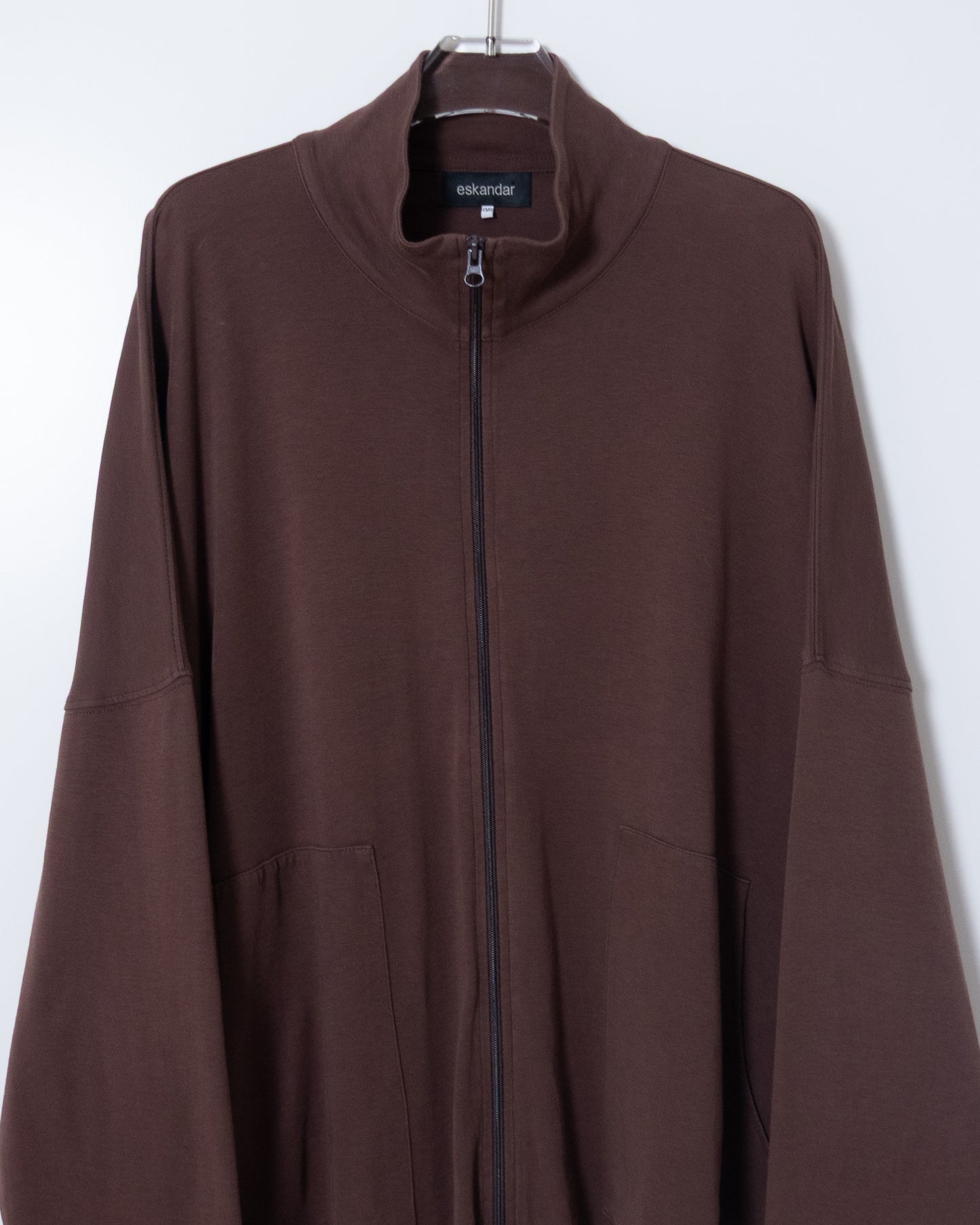 "Eskandar" wide silhouette pima cotton zip up jacket