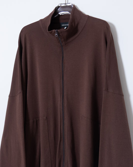 "Eskandar" wide silhouette pima cotton zip up jacket