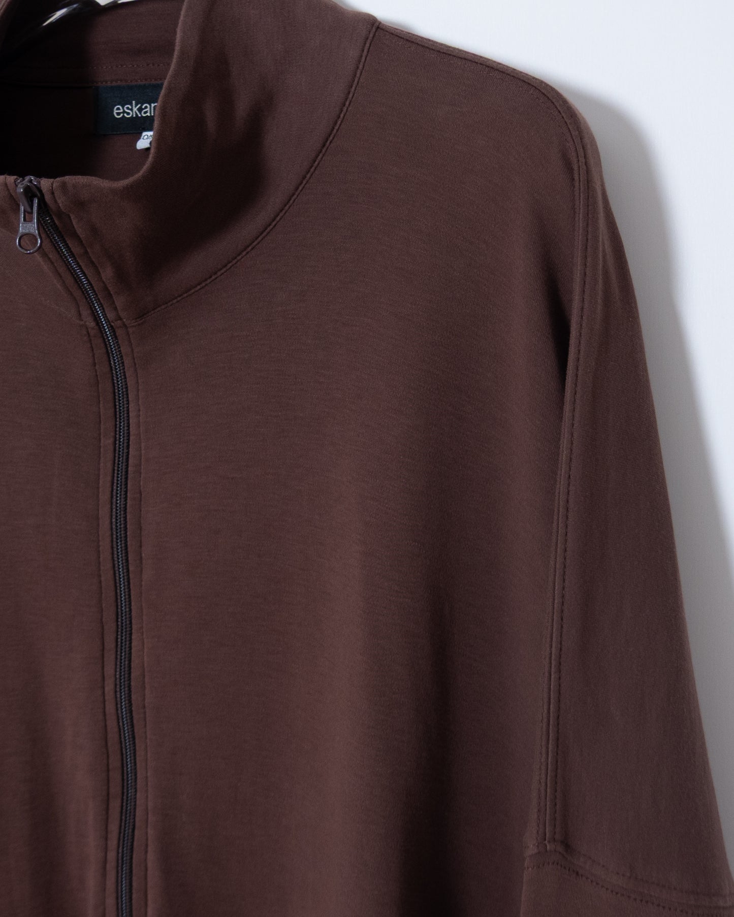 "Eskandar" wide silhouette pima cotton zip up jacket