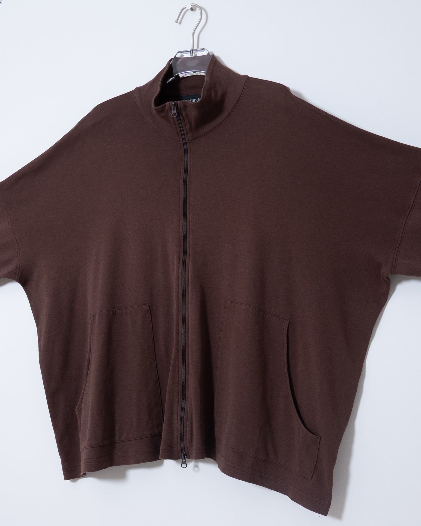 "Eskandar" wide silhouette pima cotton zip up jacket