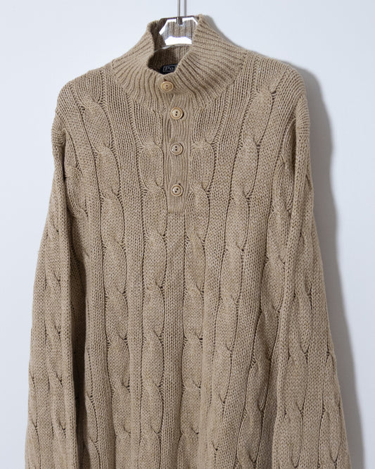 "Polo by Ralph Lauren" high neck Aran knit sweater