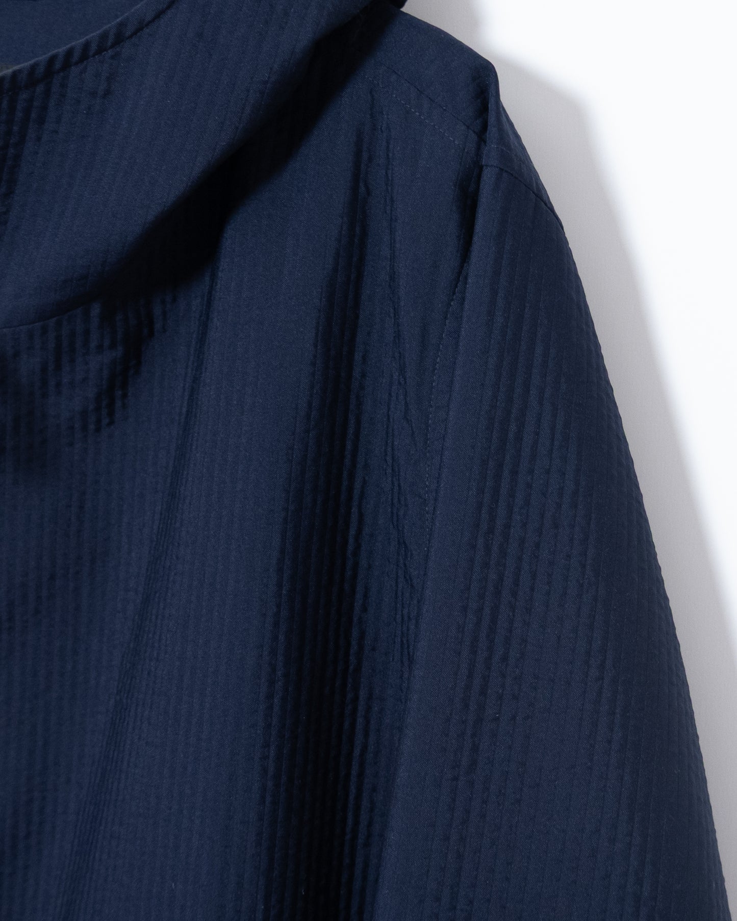 Seersucker zip-up hooded coat