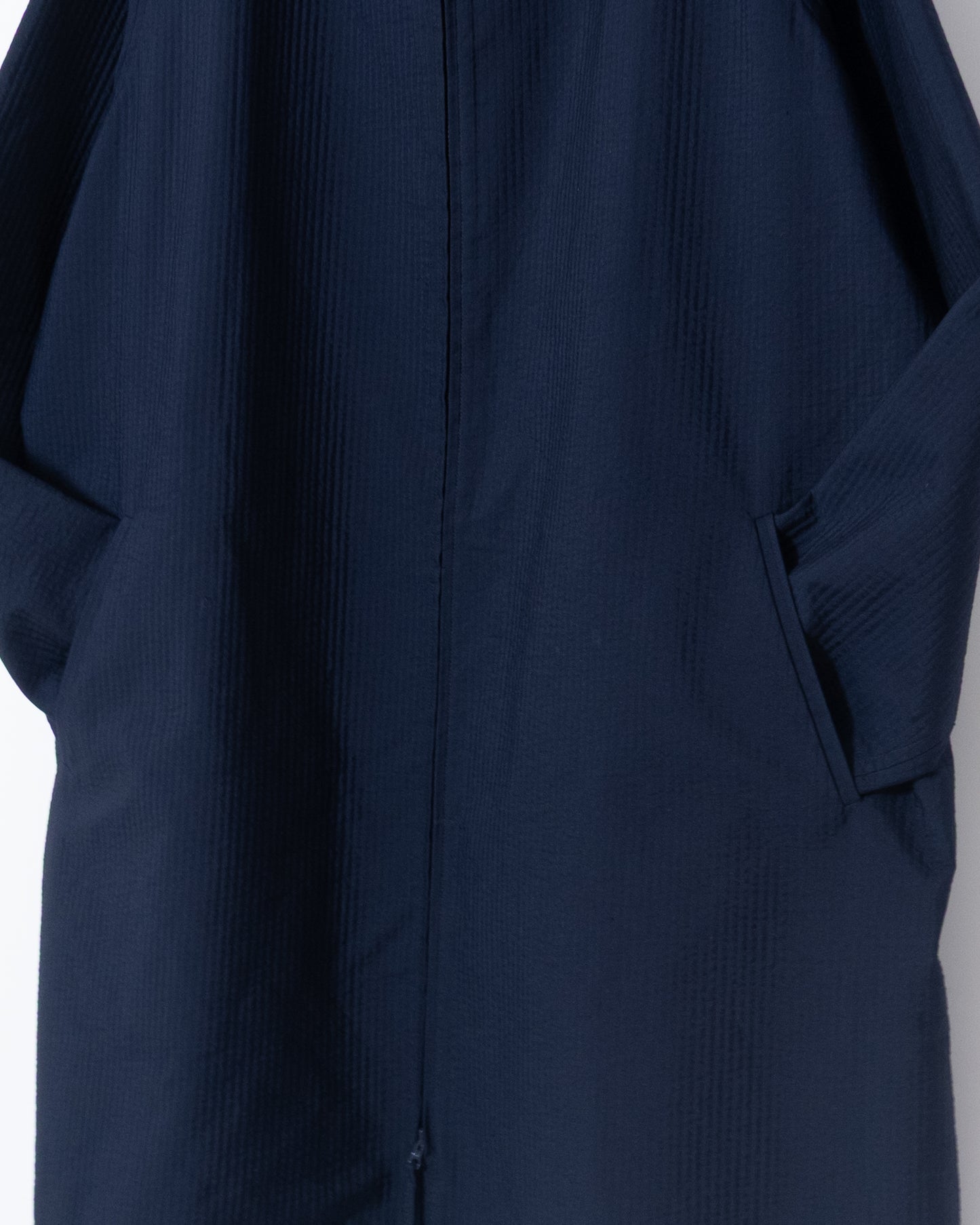 Seersucker zip-up hooded coat