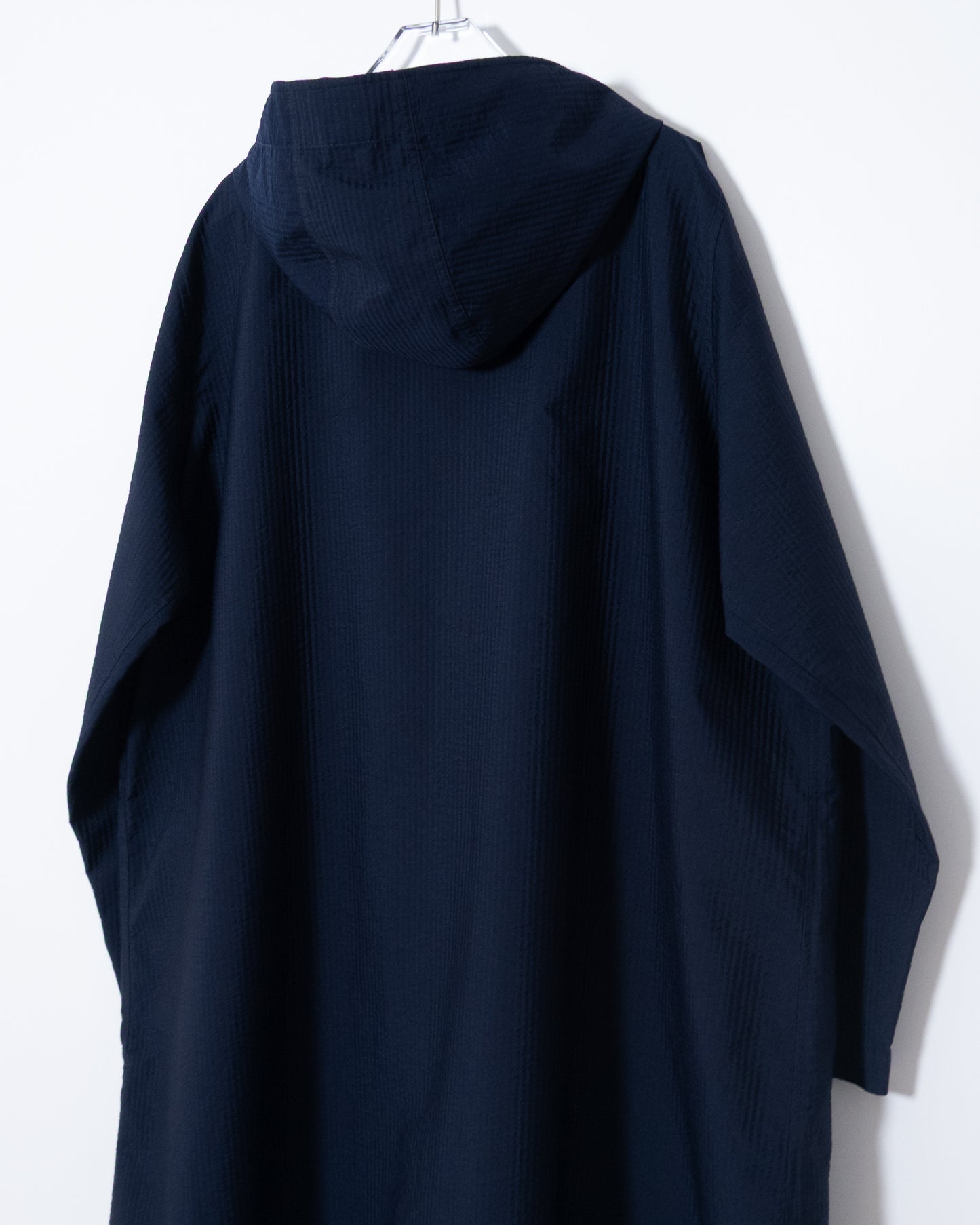 Seersucker zip-up hooded coat