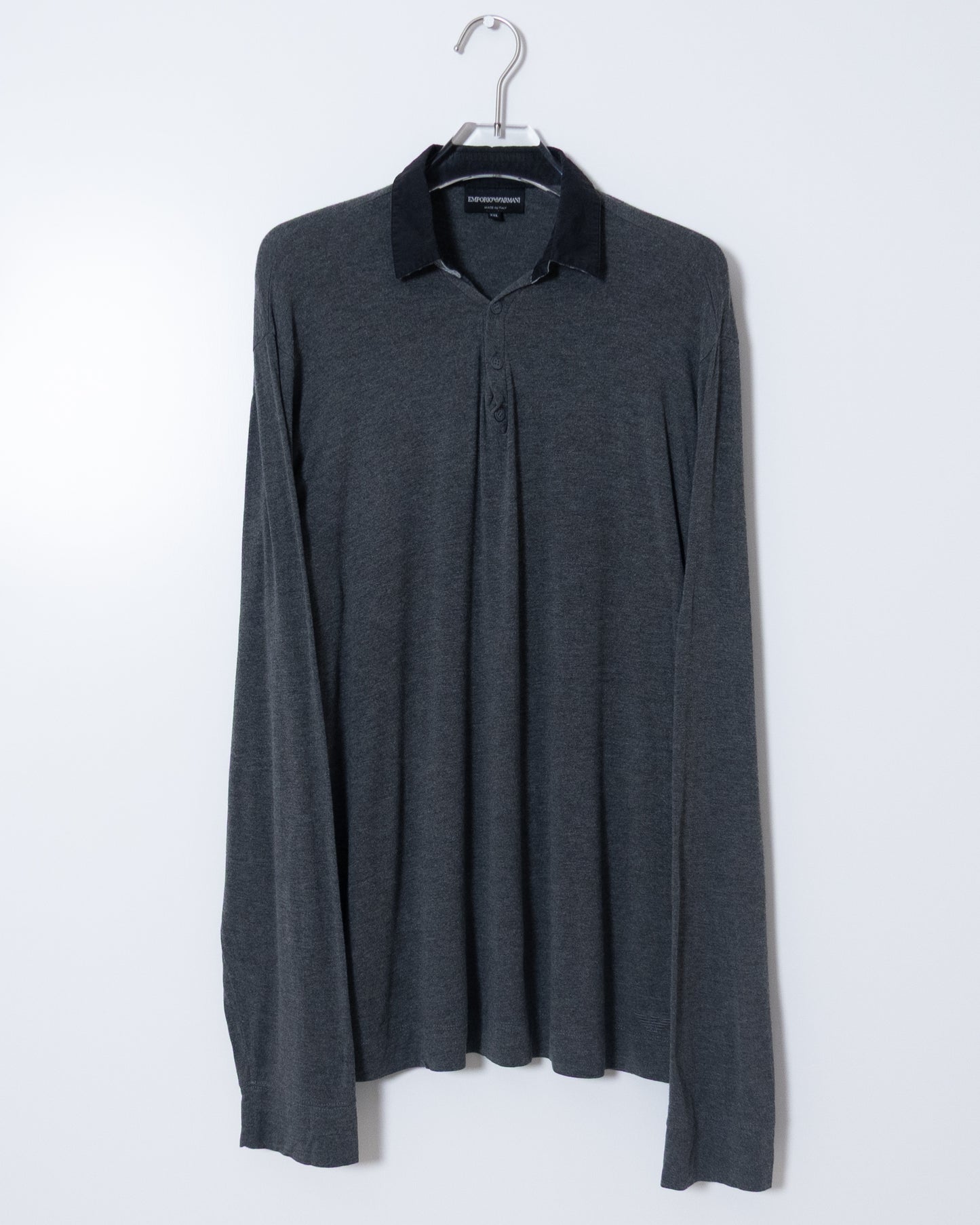 "EMPORIO ARMANI" cut and sew fabric L/S polo shirt