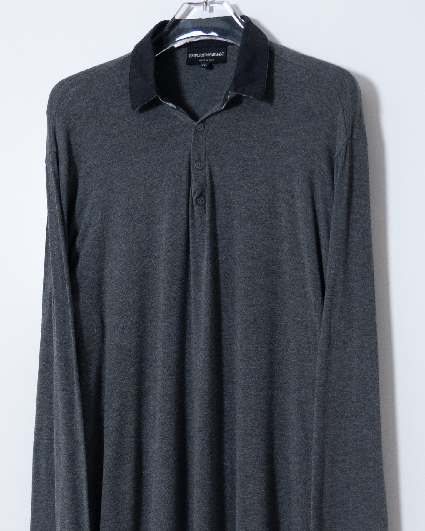 "EMPORIO ARMANI" cut and sew fabric L/S polo shirt