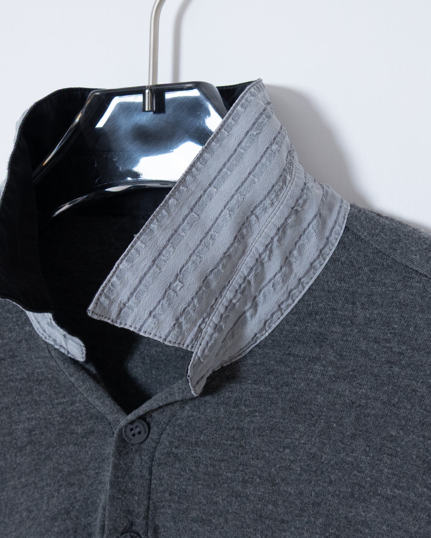 "EMPORIO ARMANI" cut and sew fabric L/S polo shirt