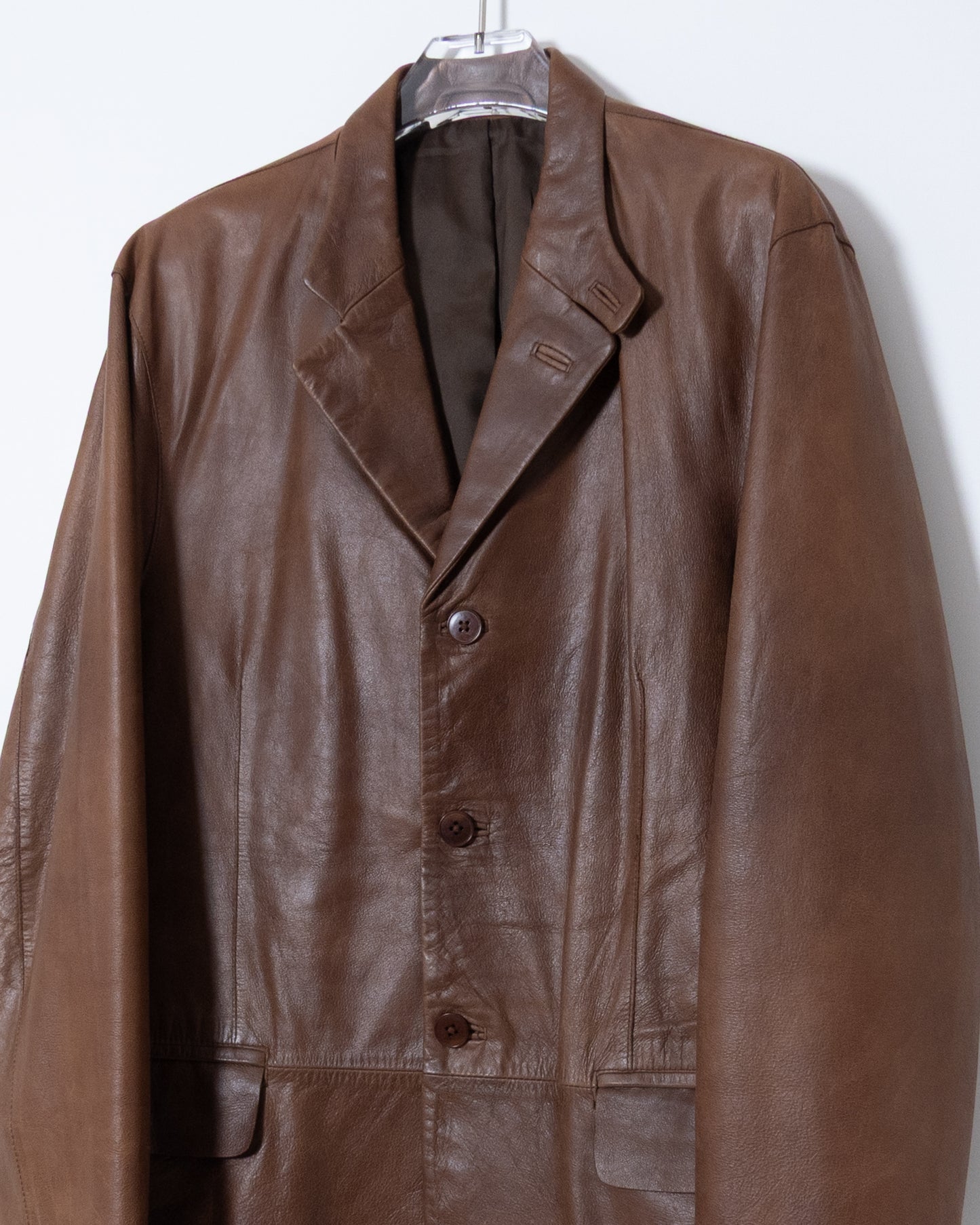 DKNY Leather Tailored Jacket