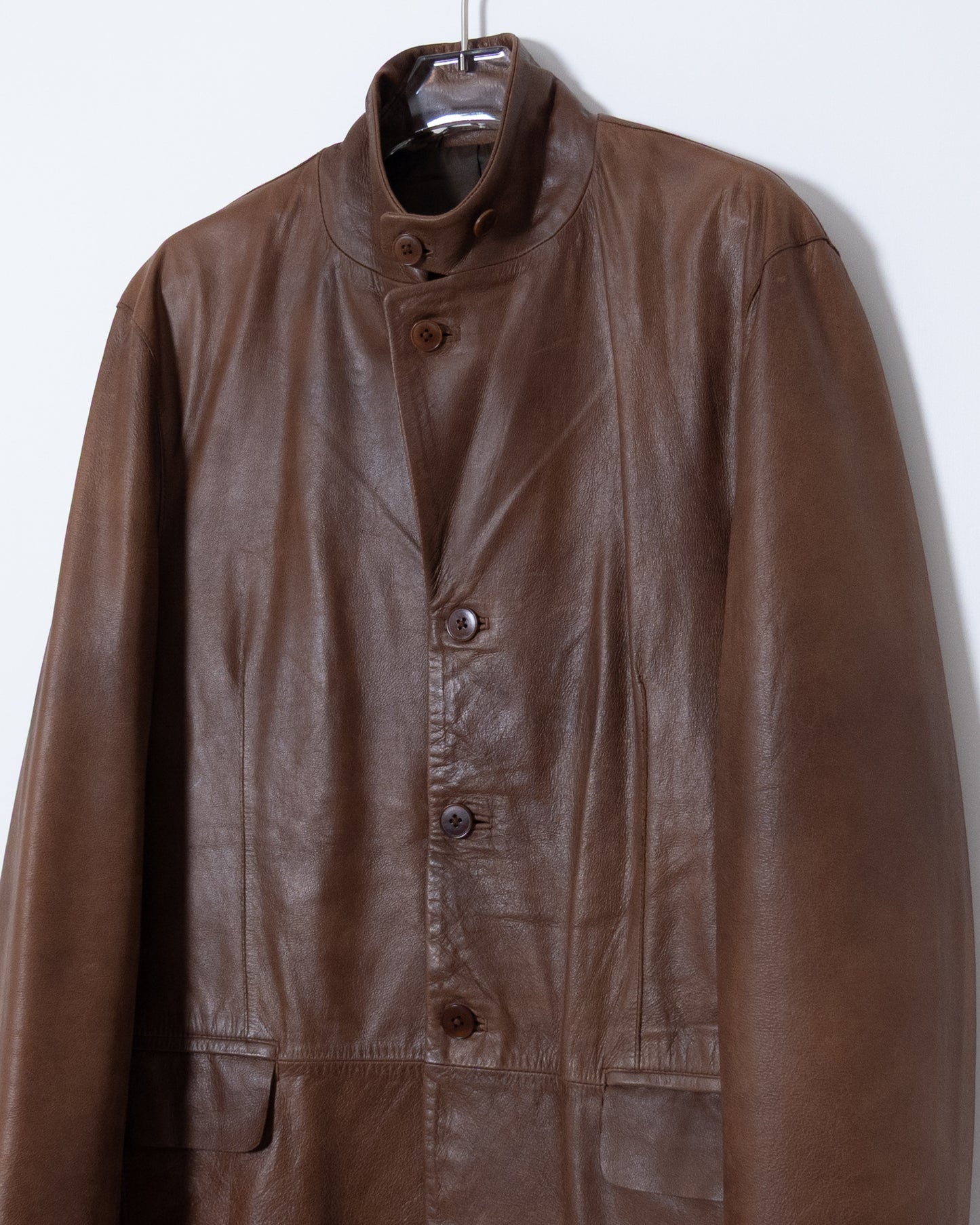 DKNY Leather Tailored Jacket