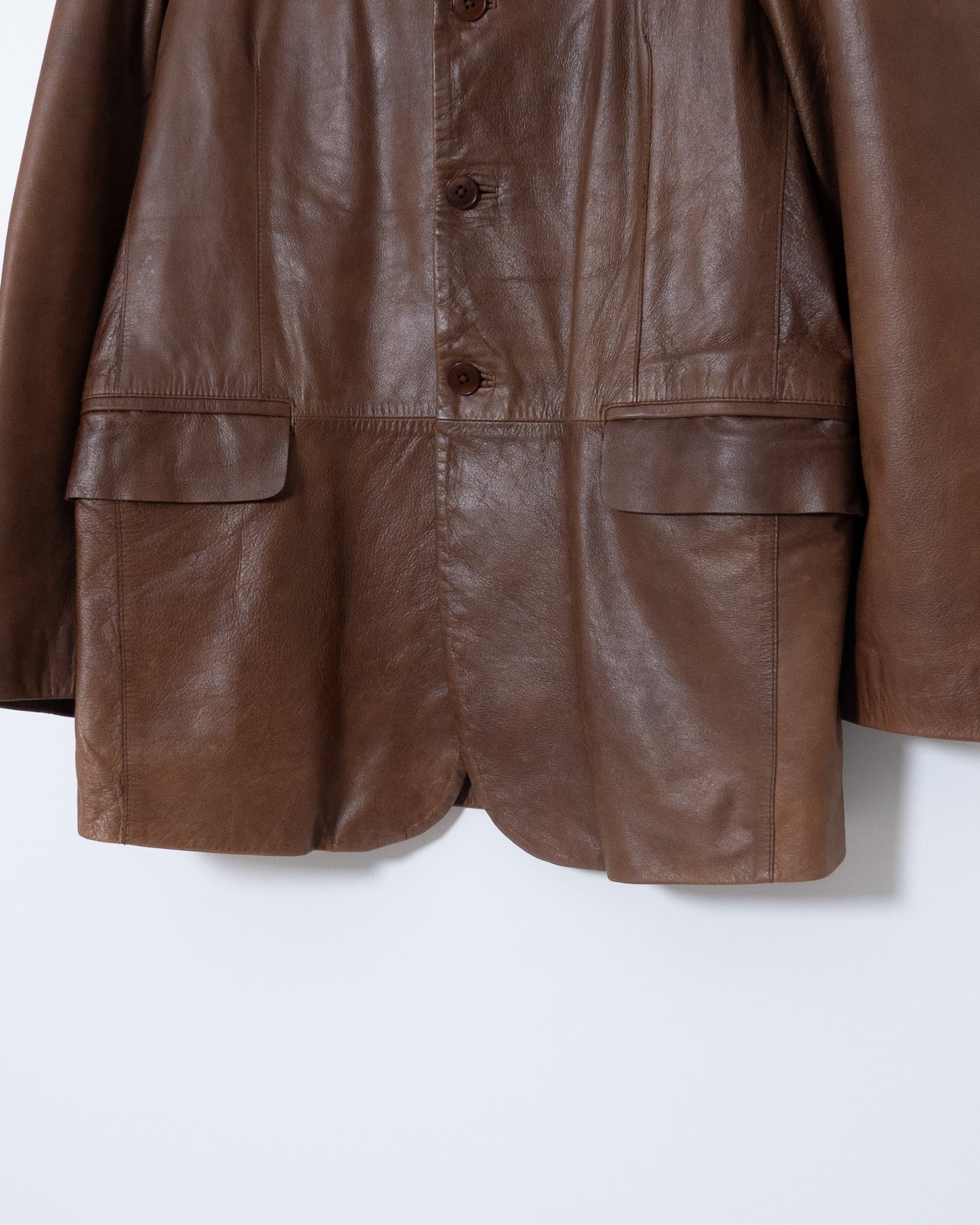 DKNY Leather Tailored Jacket