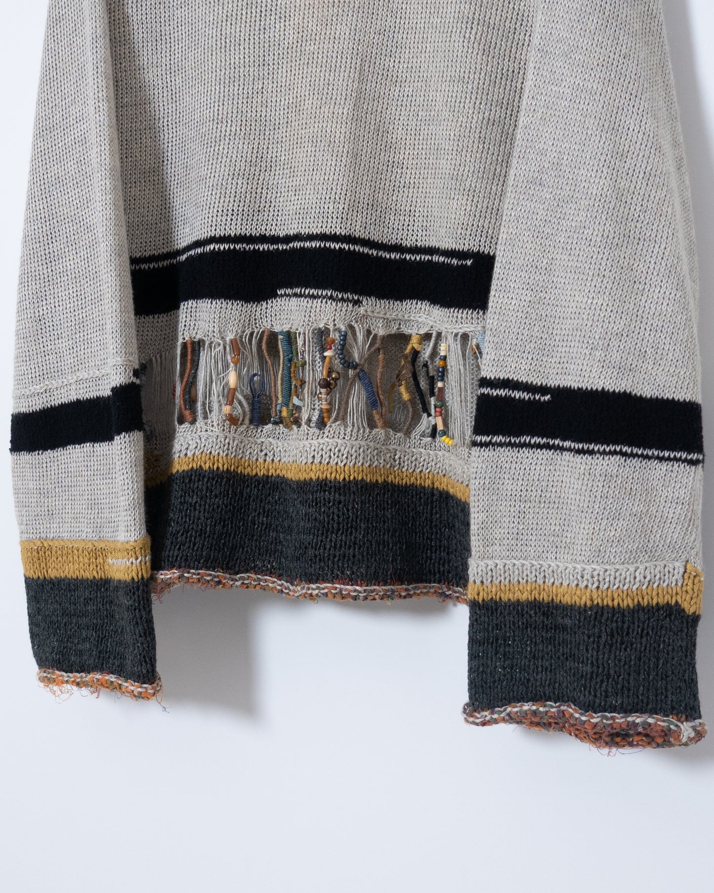 "MATSUDA NICOLE TOKYO" african beadwork knit polo