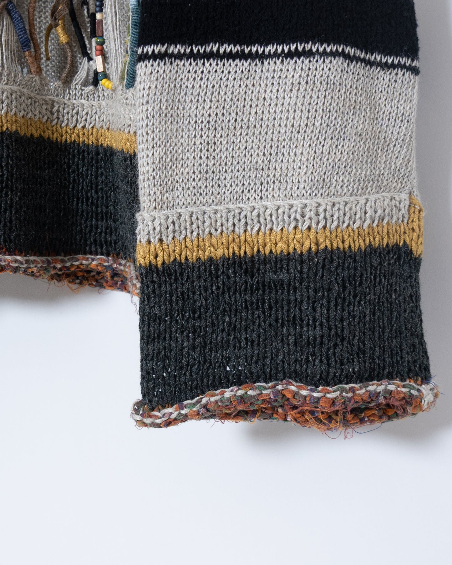 "MATSUDA NICOLE TOKYO" african beadwork knit polo