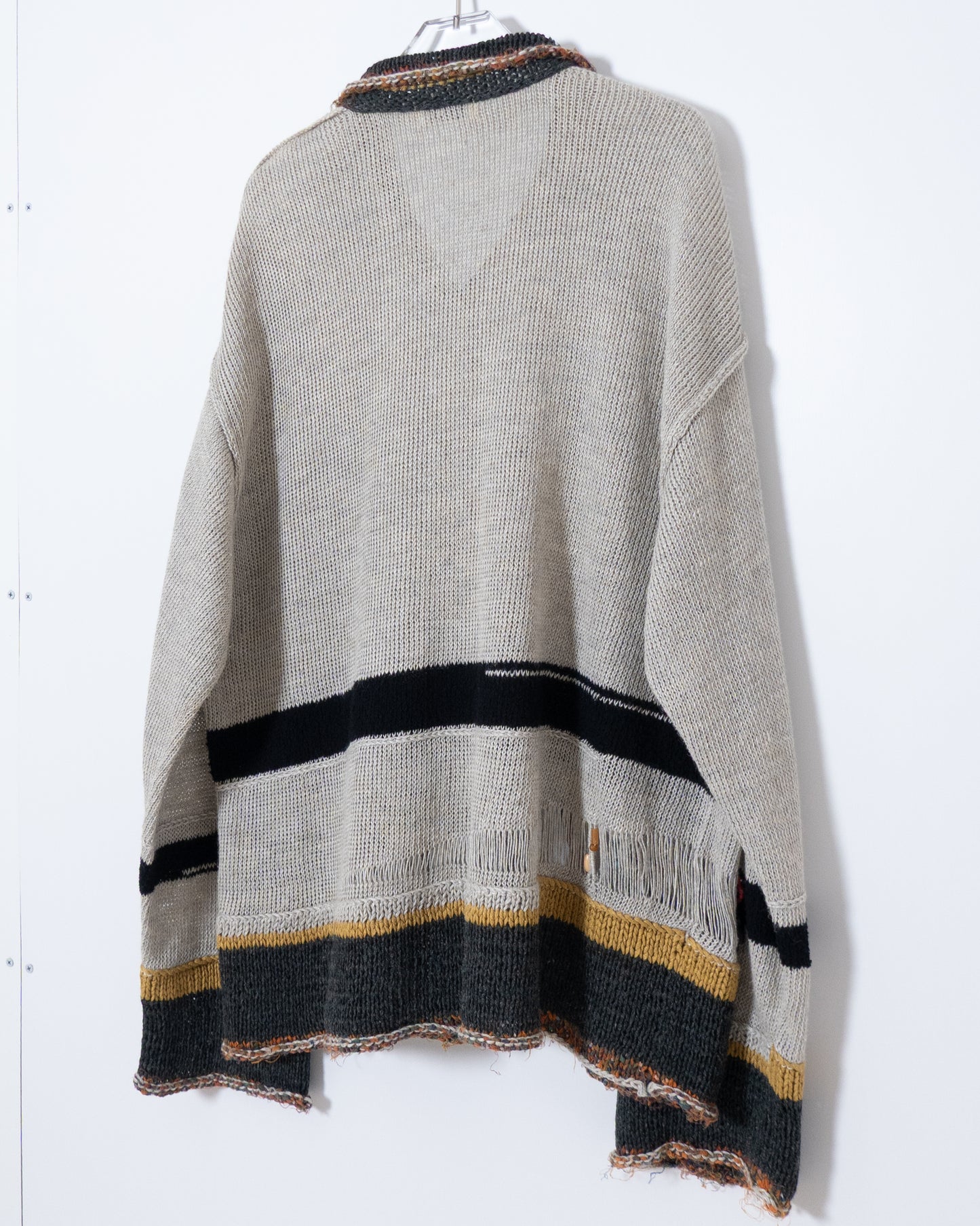 "MATSUDA NICOLE TOKYO" african beadwork knit polo