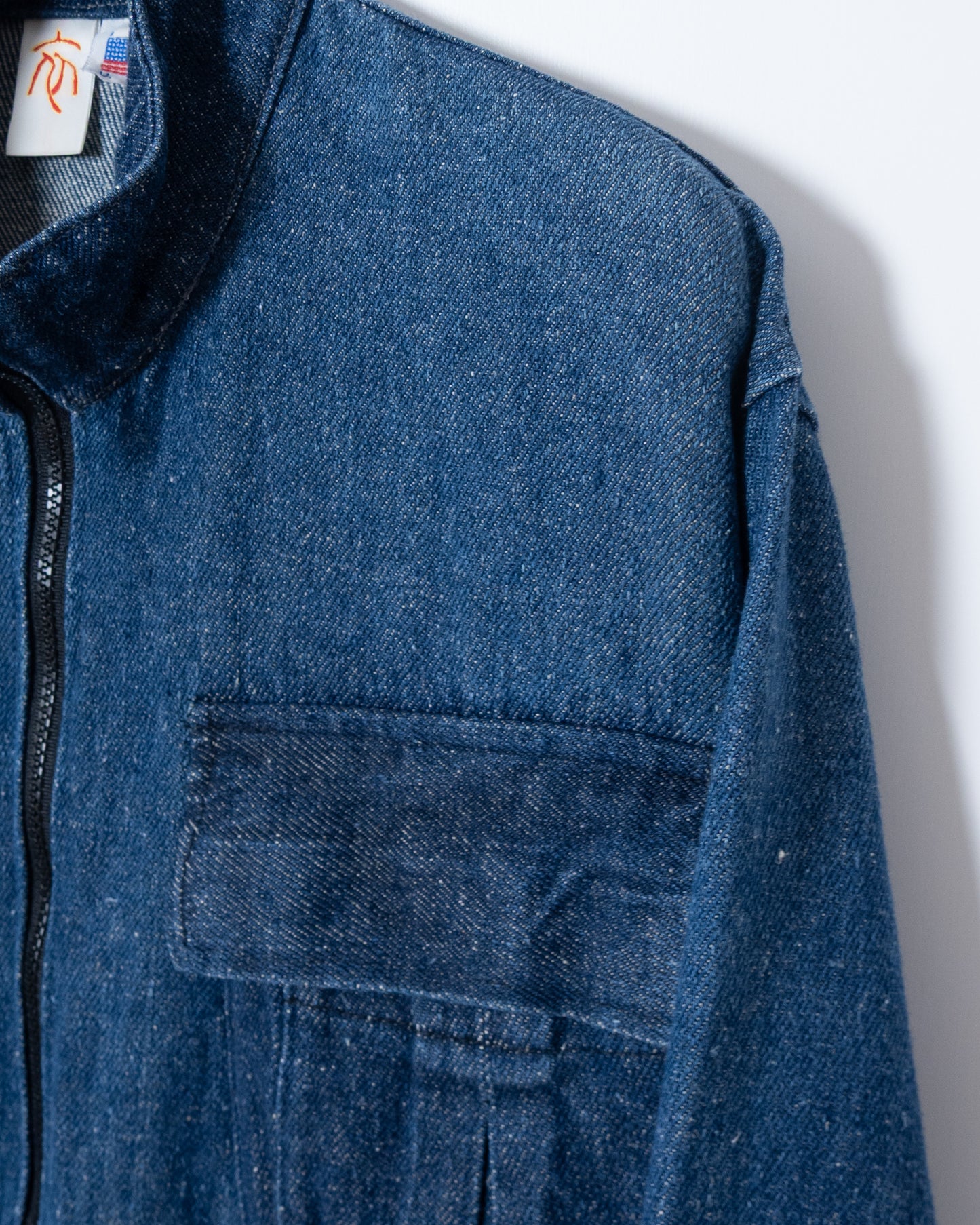 all hemp denim multiple pockets jacket
