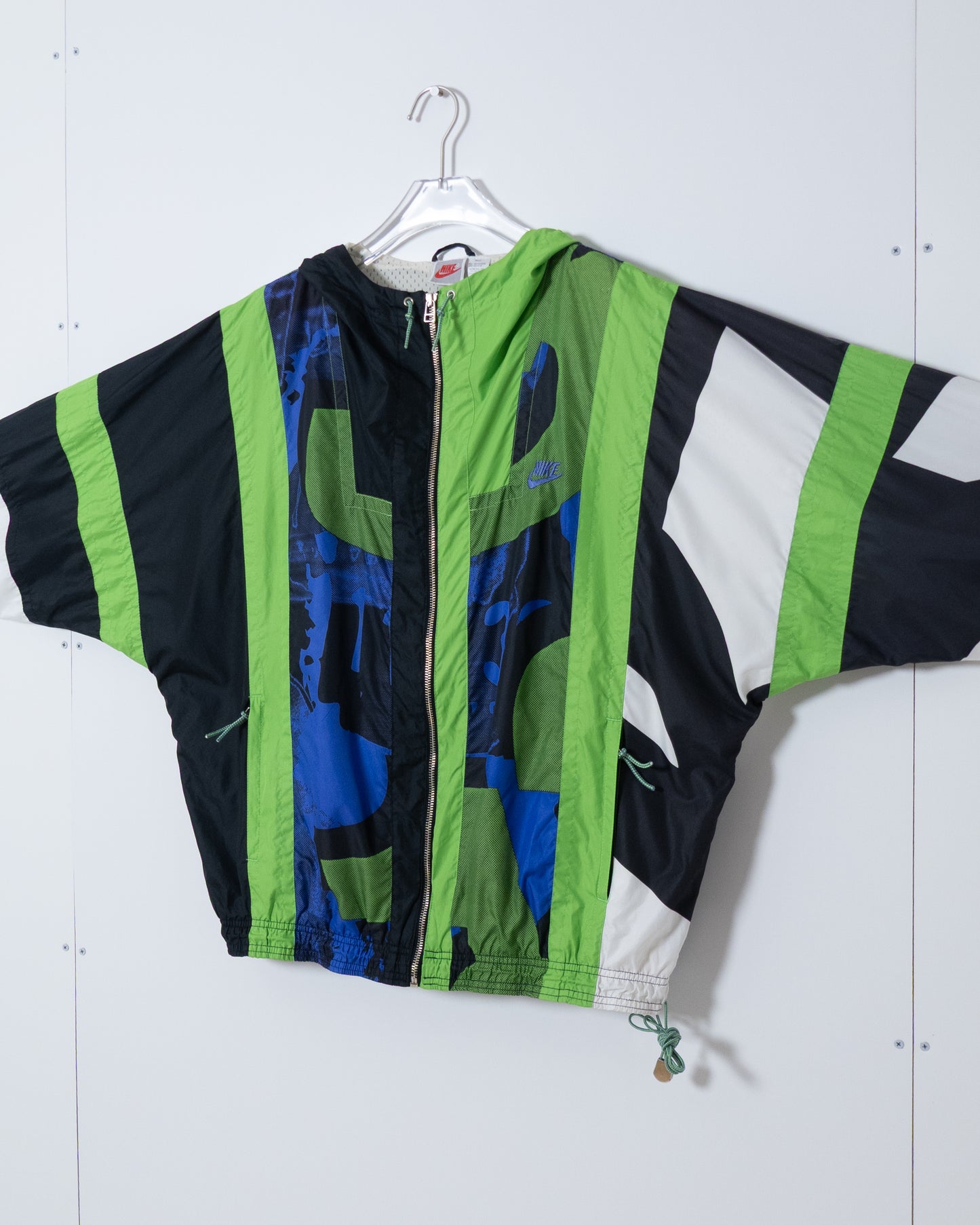 "NIKE" all over pattern nylon hooded jacket