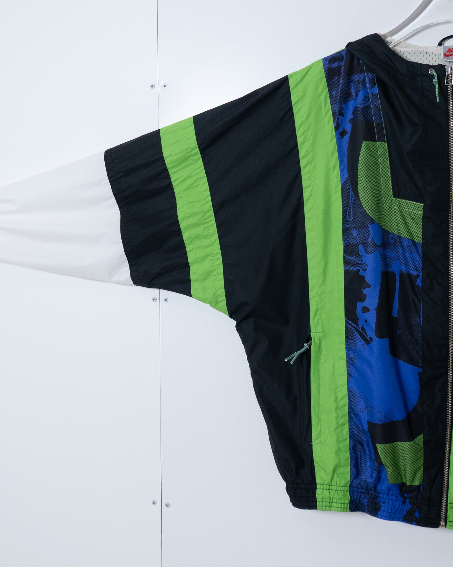 "NIKE" all over pattern nylon hooded jacket