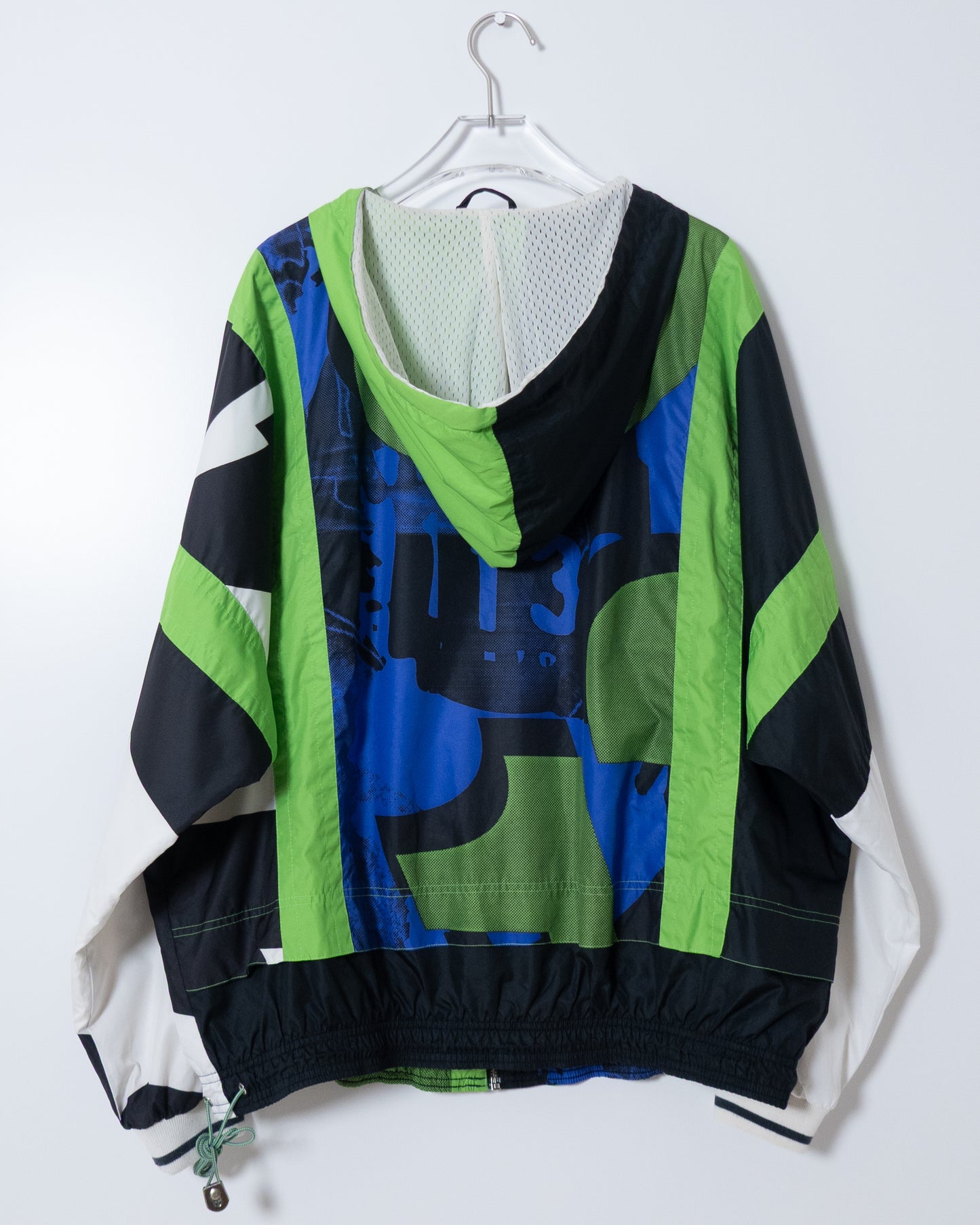 "NIKE" all over pattern nylon hooded jacket
