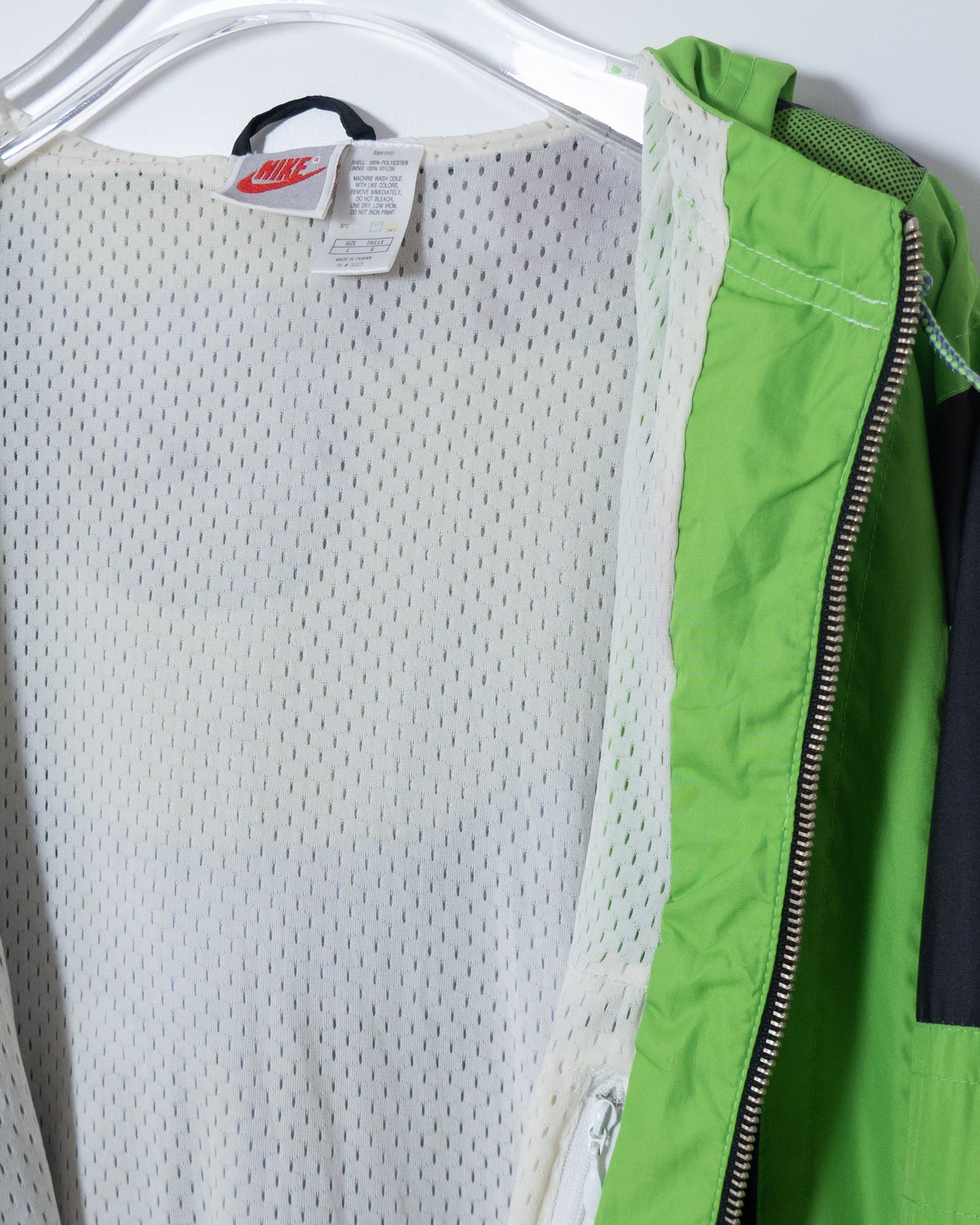 "NIKE" all over pattern nylon hooded jacket
