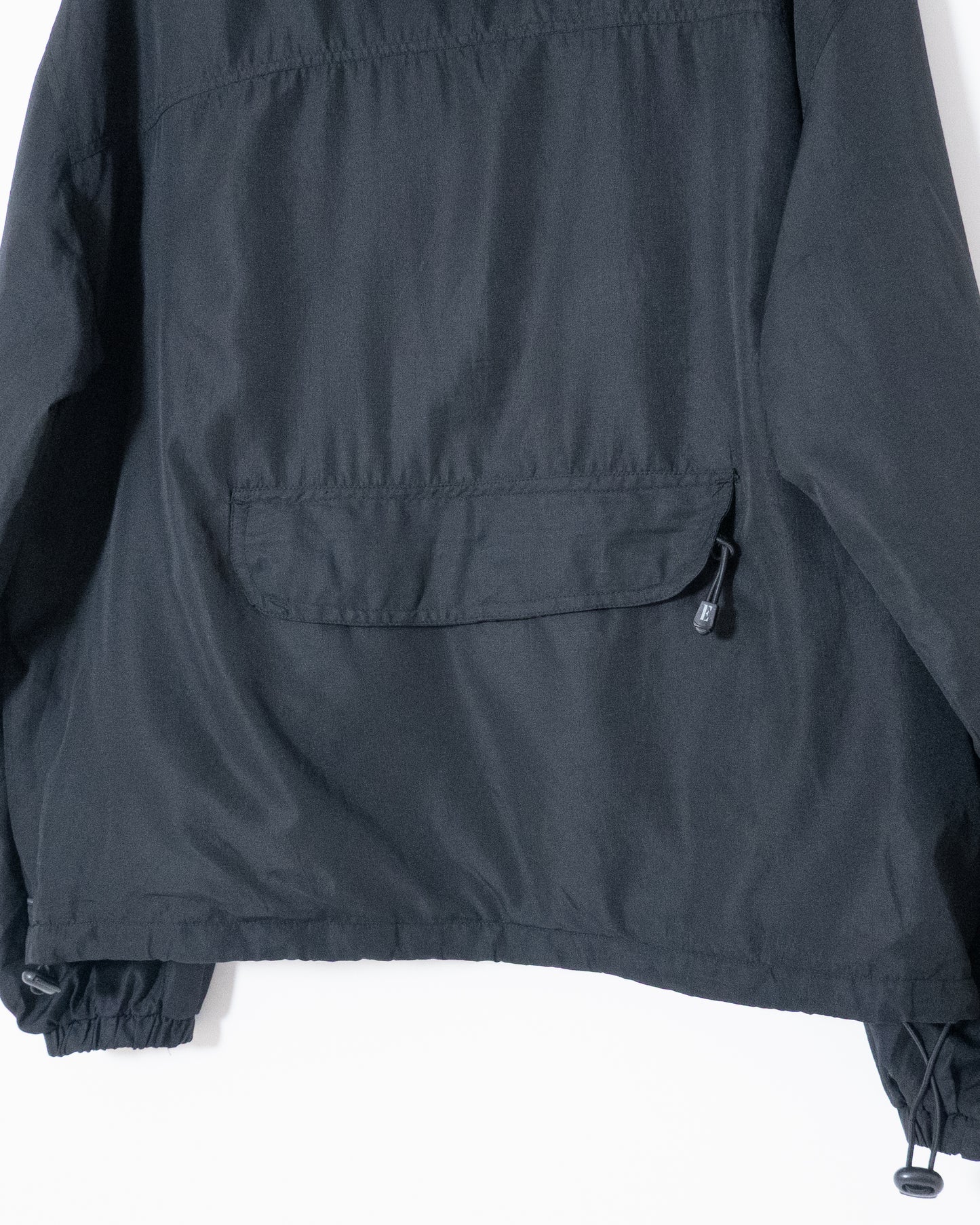Diagonal zip anorak hoodie