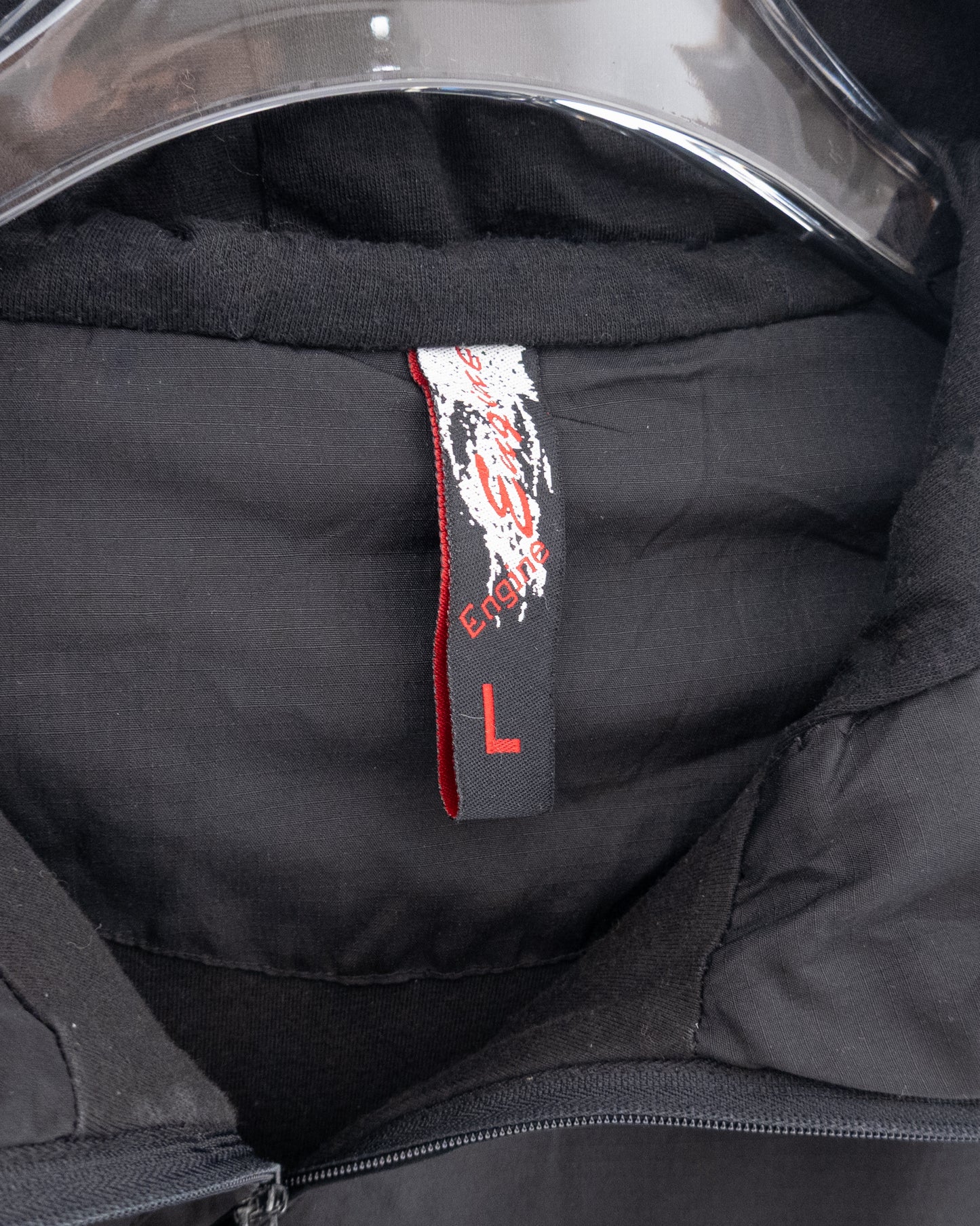 Diagonal zip anorak hoodie