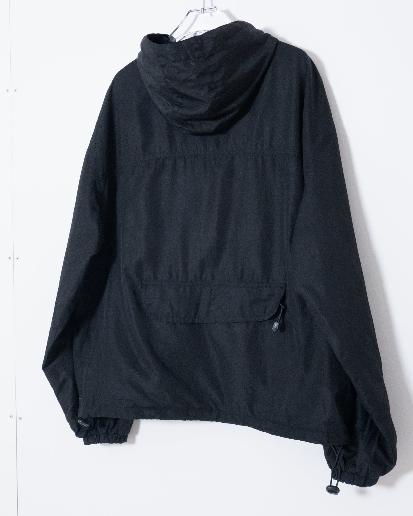 Diagonal zip anorak hoodie