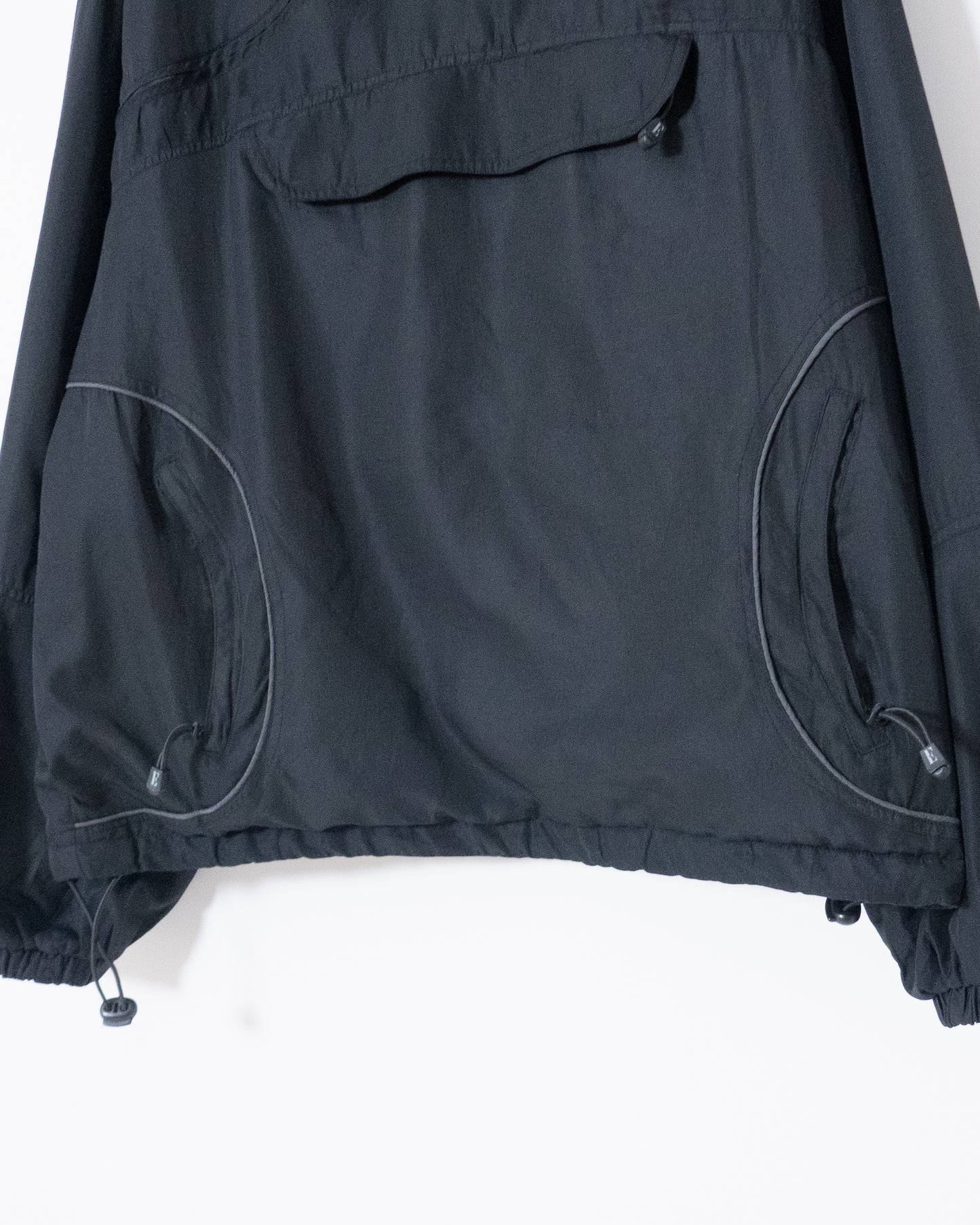 Diagonal zip anorak hoodie